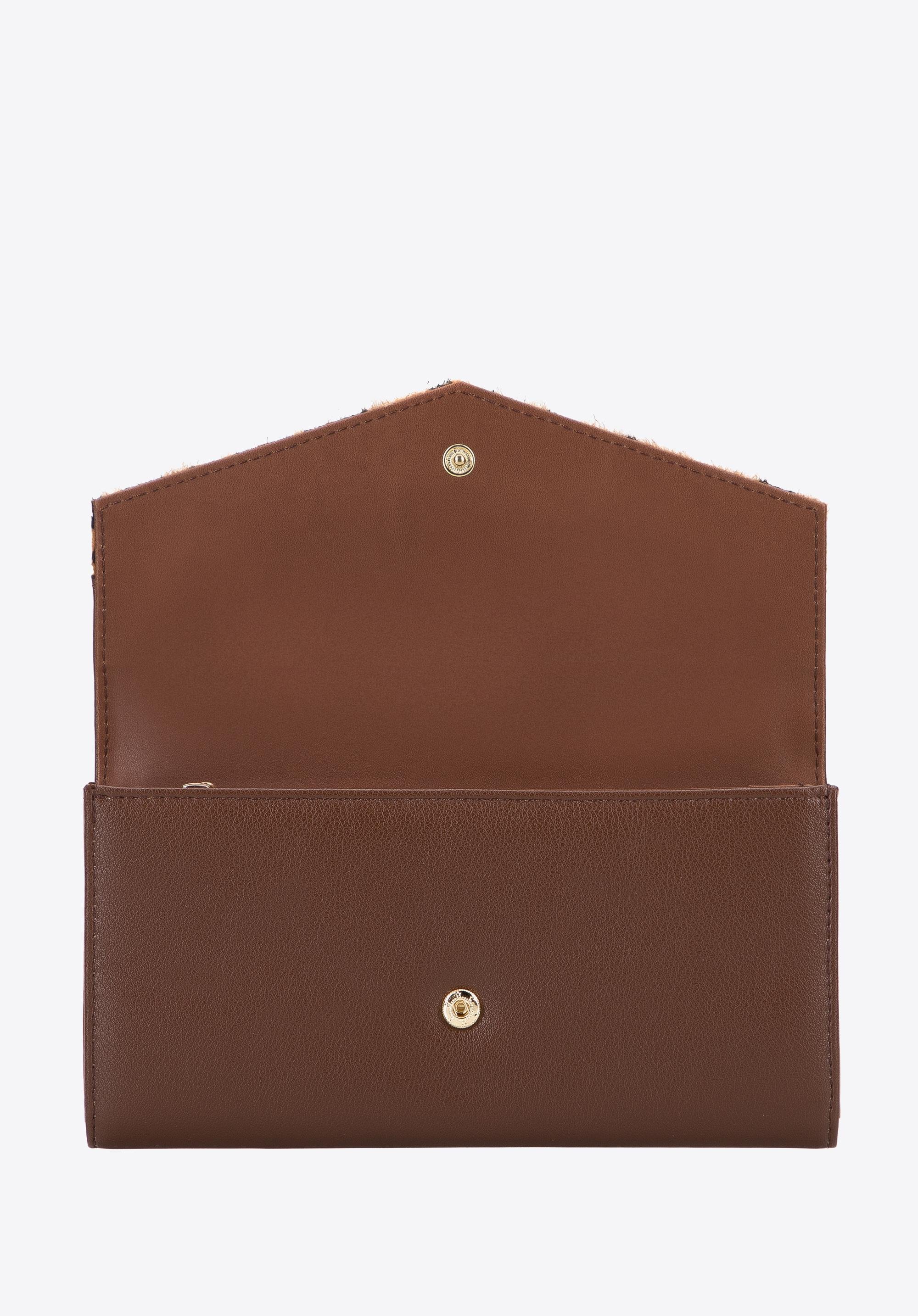 Damski portfel z ekoskóry z trójkątną klapą