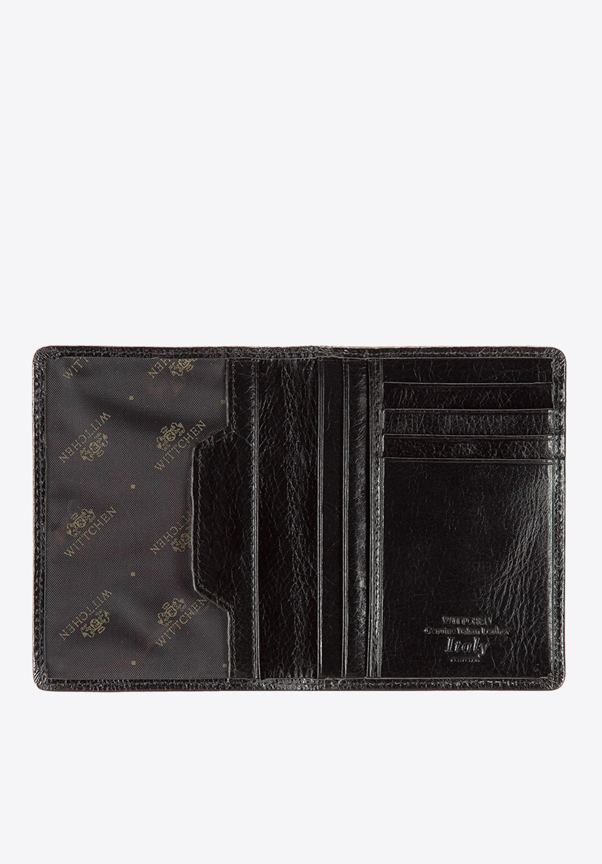 Etui na dokumenty ze skóry z przezroczystą kieszenią