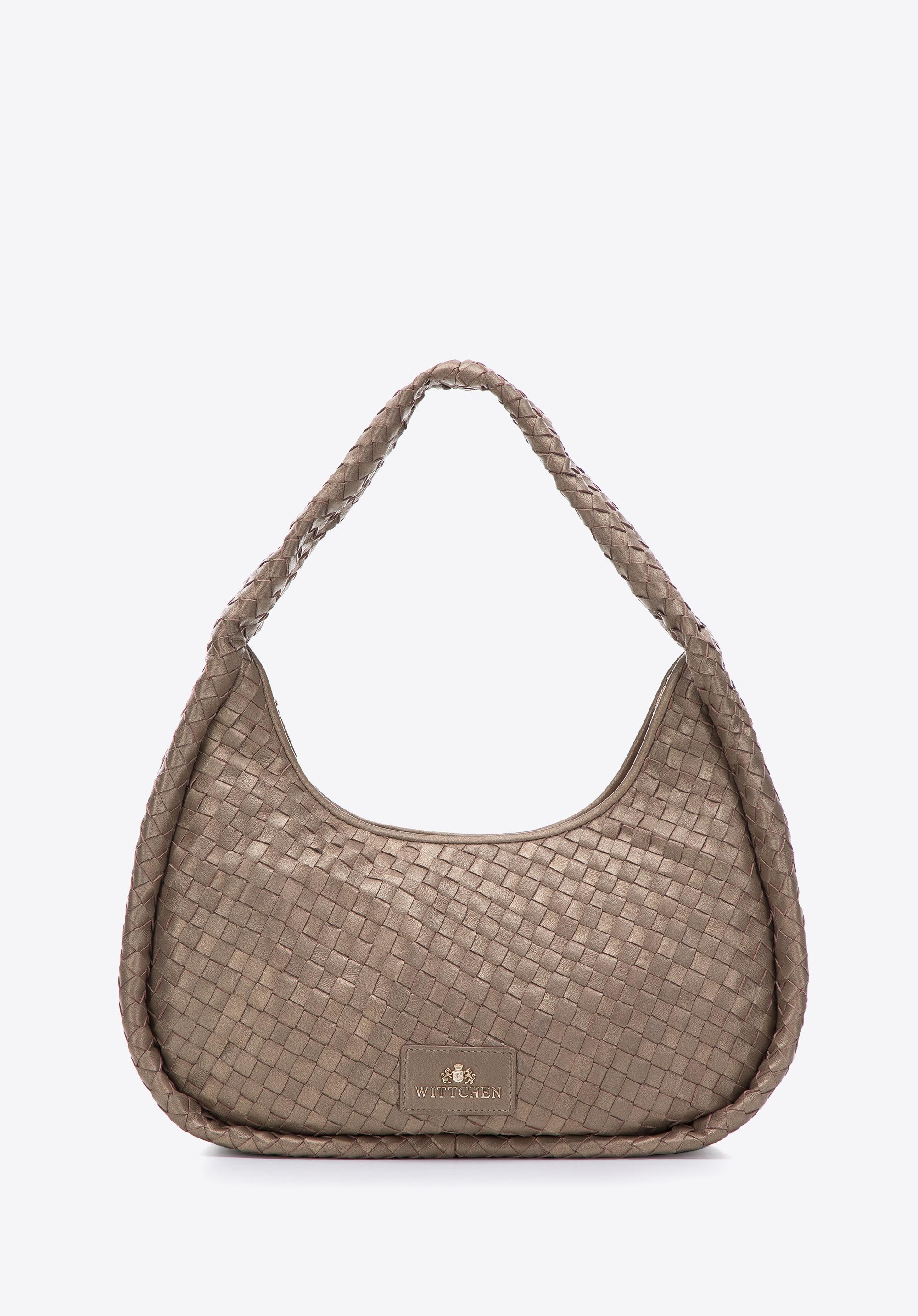 Torebka bagietka ze skórzanej plecionki duża