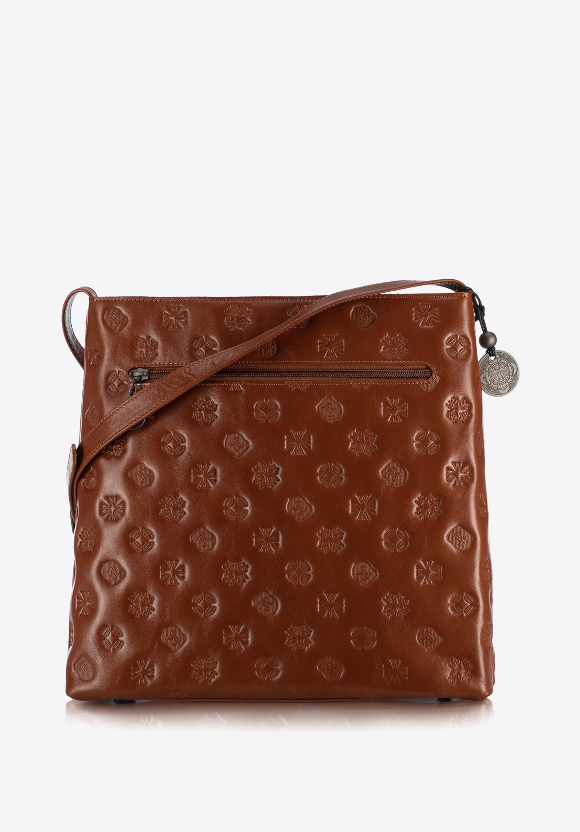 Damska listonoszka skórzana z monogramem duża