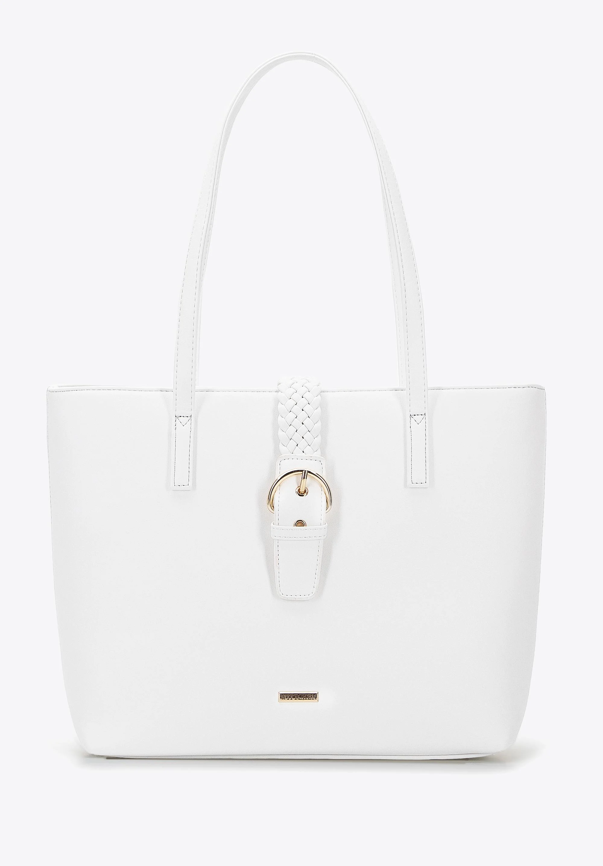 Torebka shopperka z paskiem z plecionki