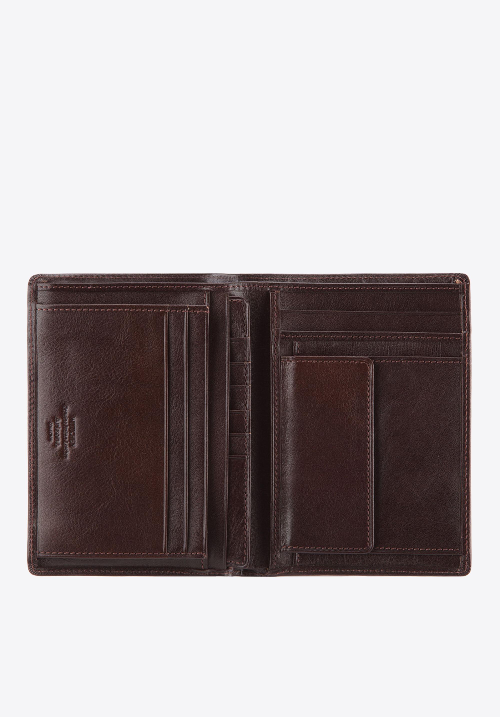 Męski portfel skórzany z osobnym panelem