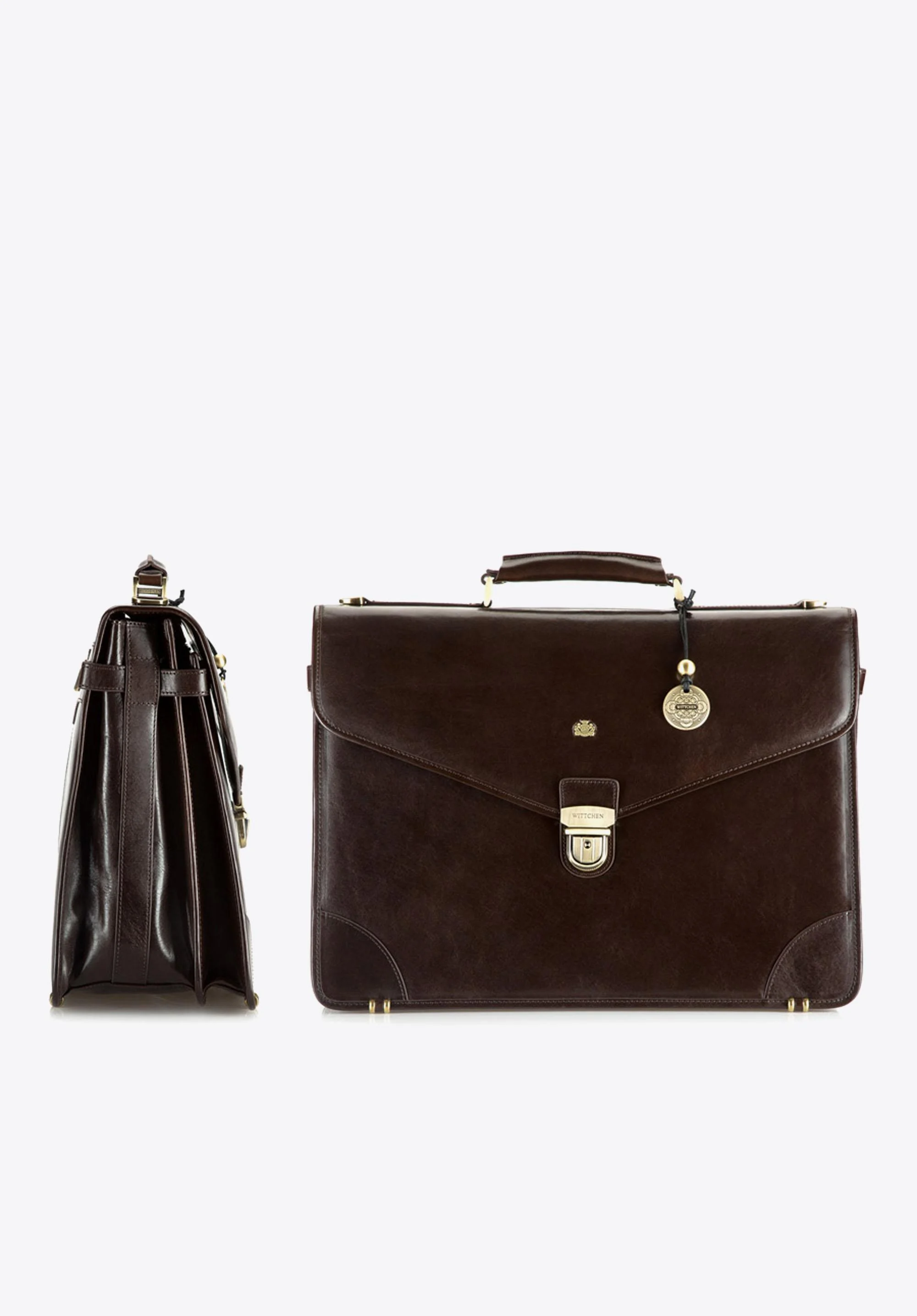 Teczka skórzana z trójkątną klapą