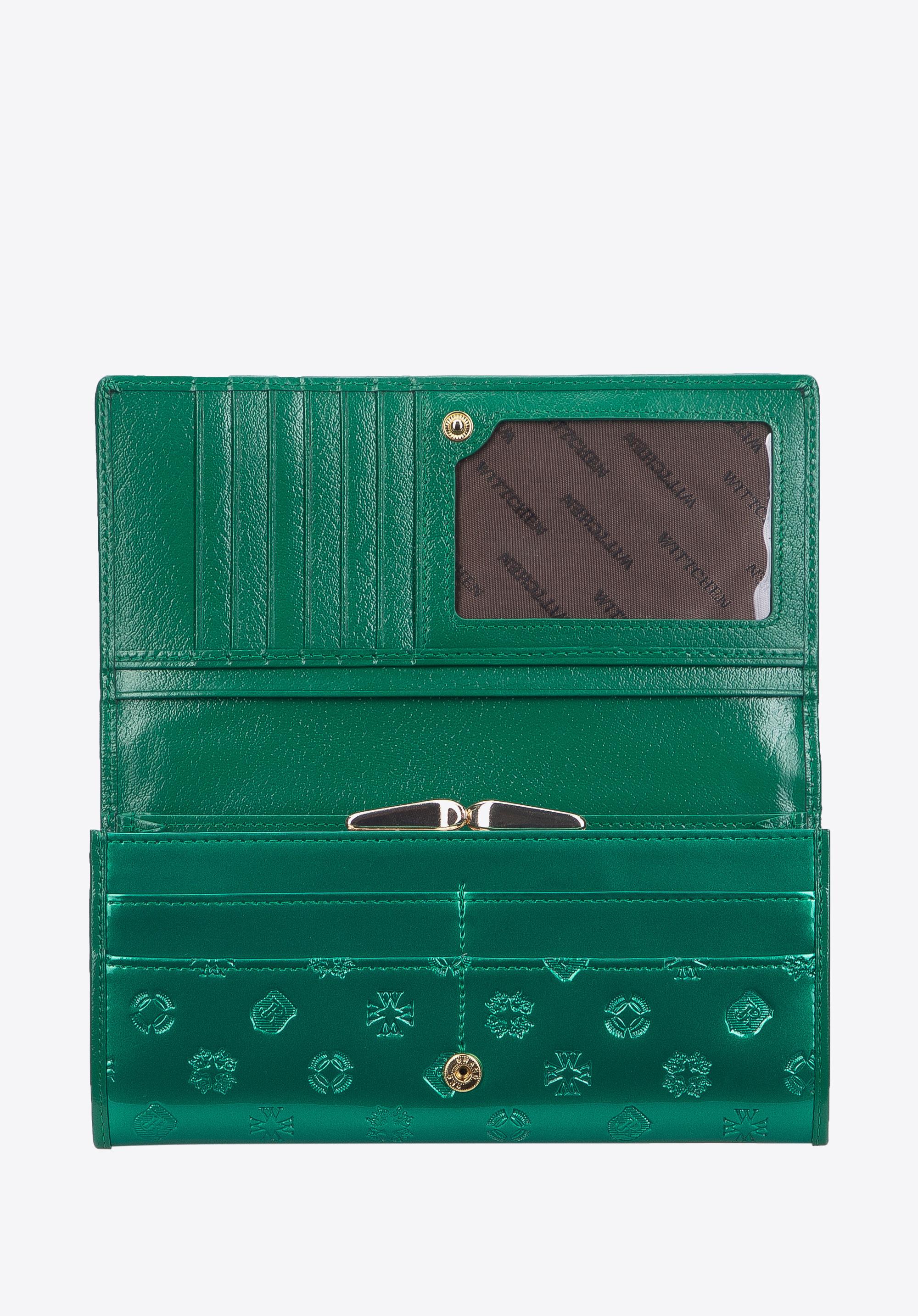 Damski portfel skórzany tłoczony w monogram