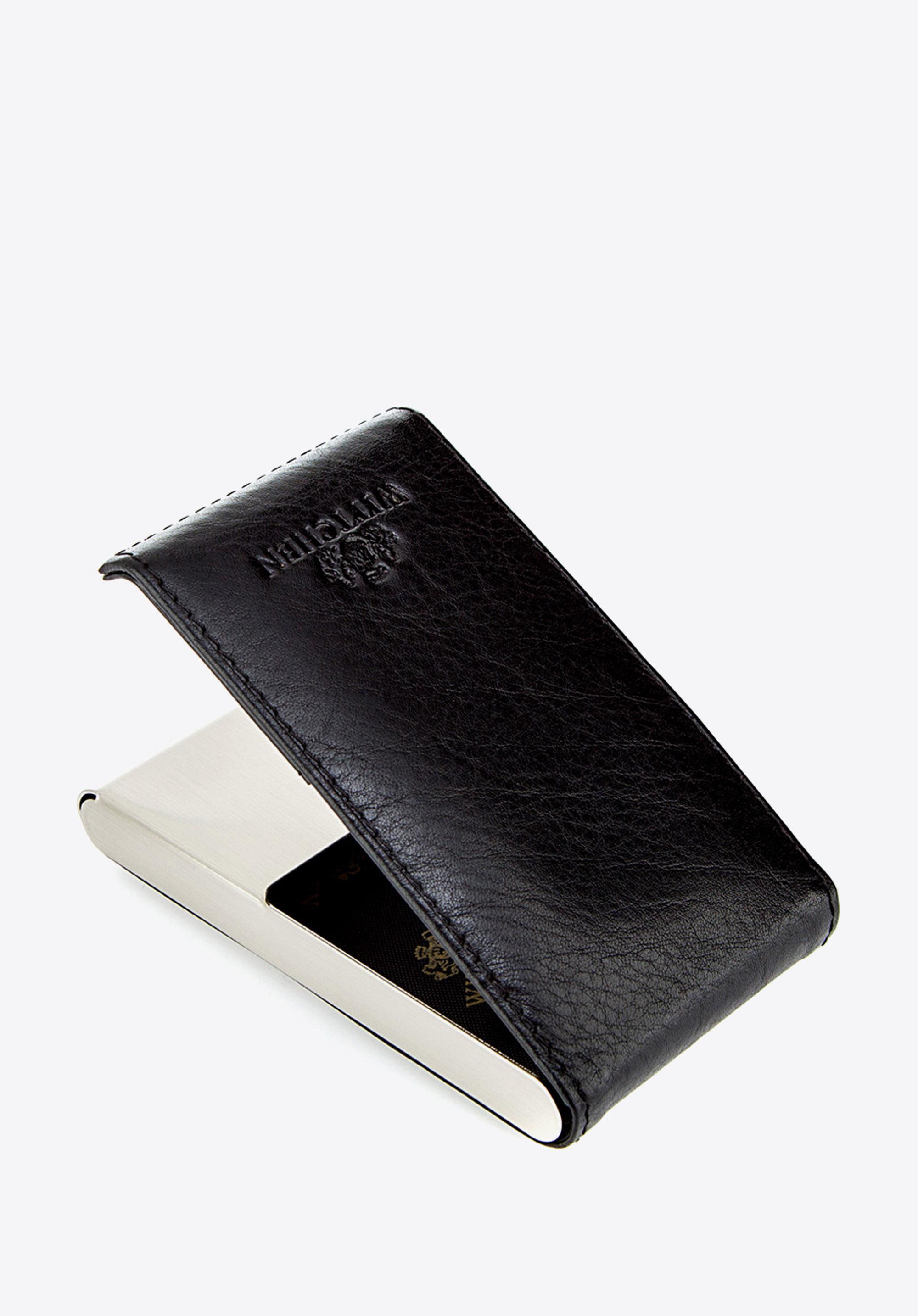 Etui na wizytówki ze skóry blaszane