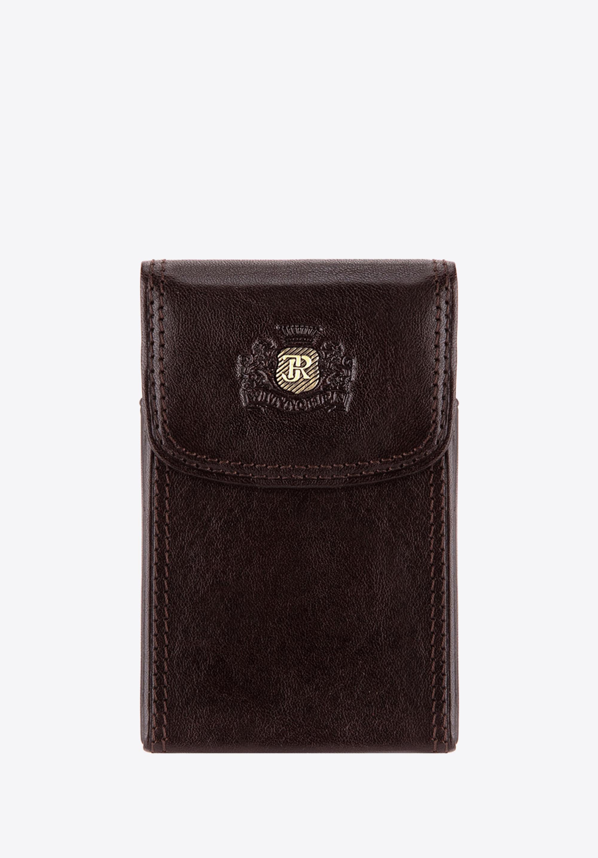 Etui na wizytówki skórzane z blaszką