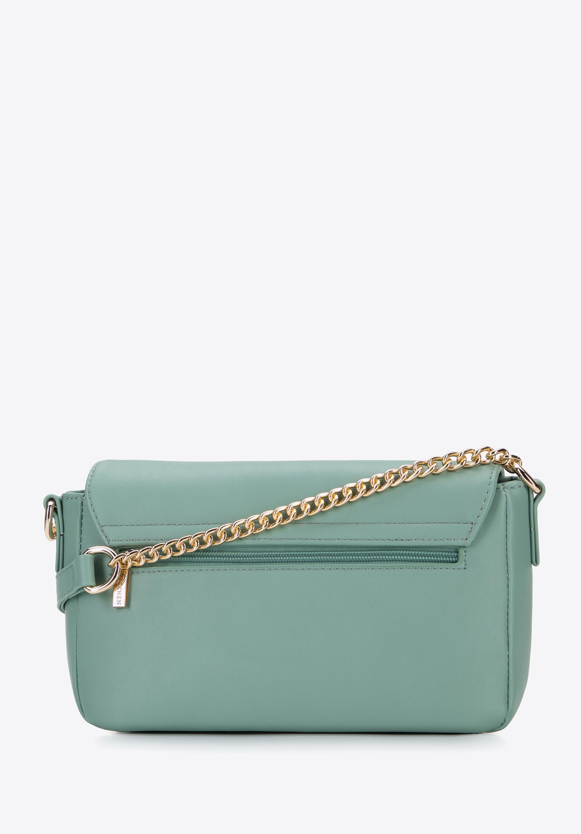 Damska listonoszka z ekoskóry z okrągłą klamrą