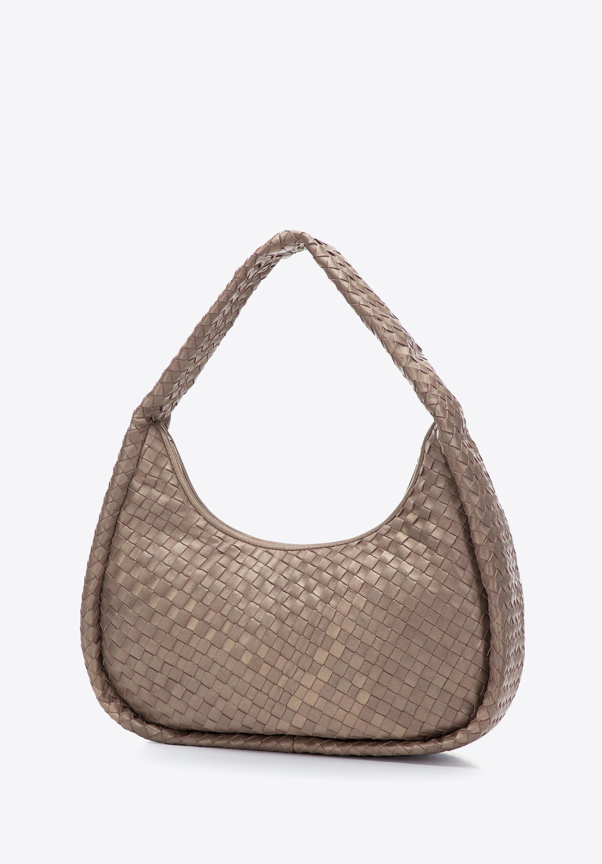 Torebka bagietka ze skórzanej plecionki duża