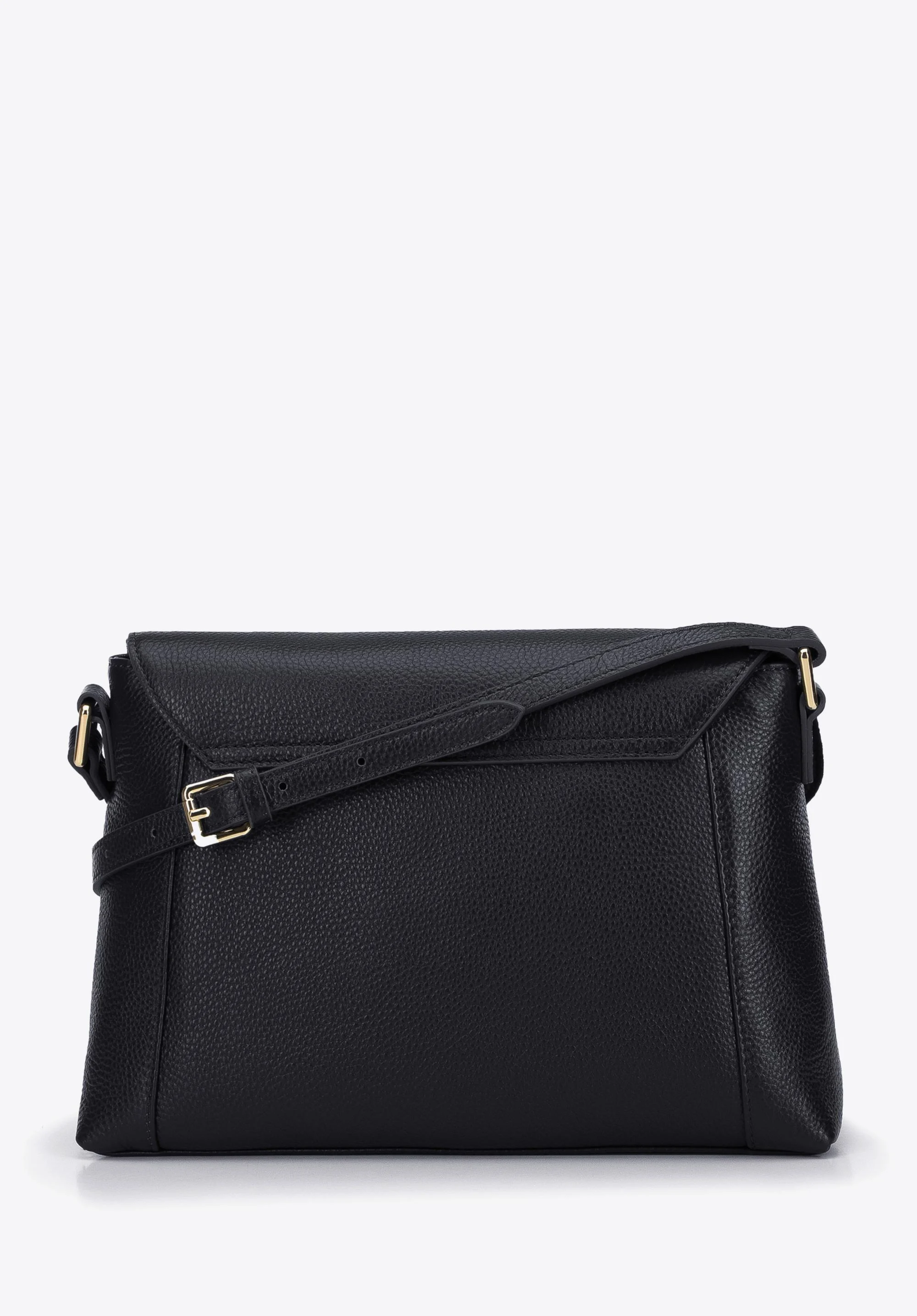 Damska listonoszka skórzana z pionowymi suwakami