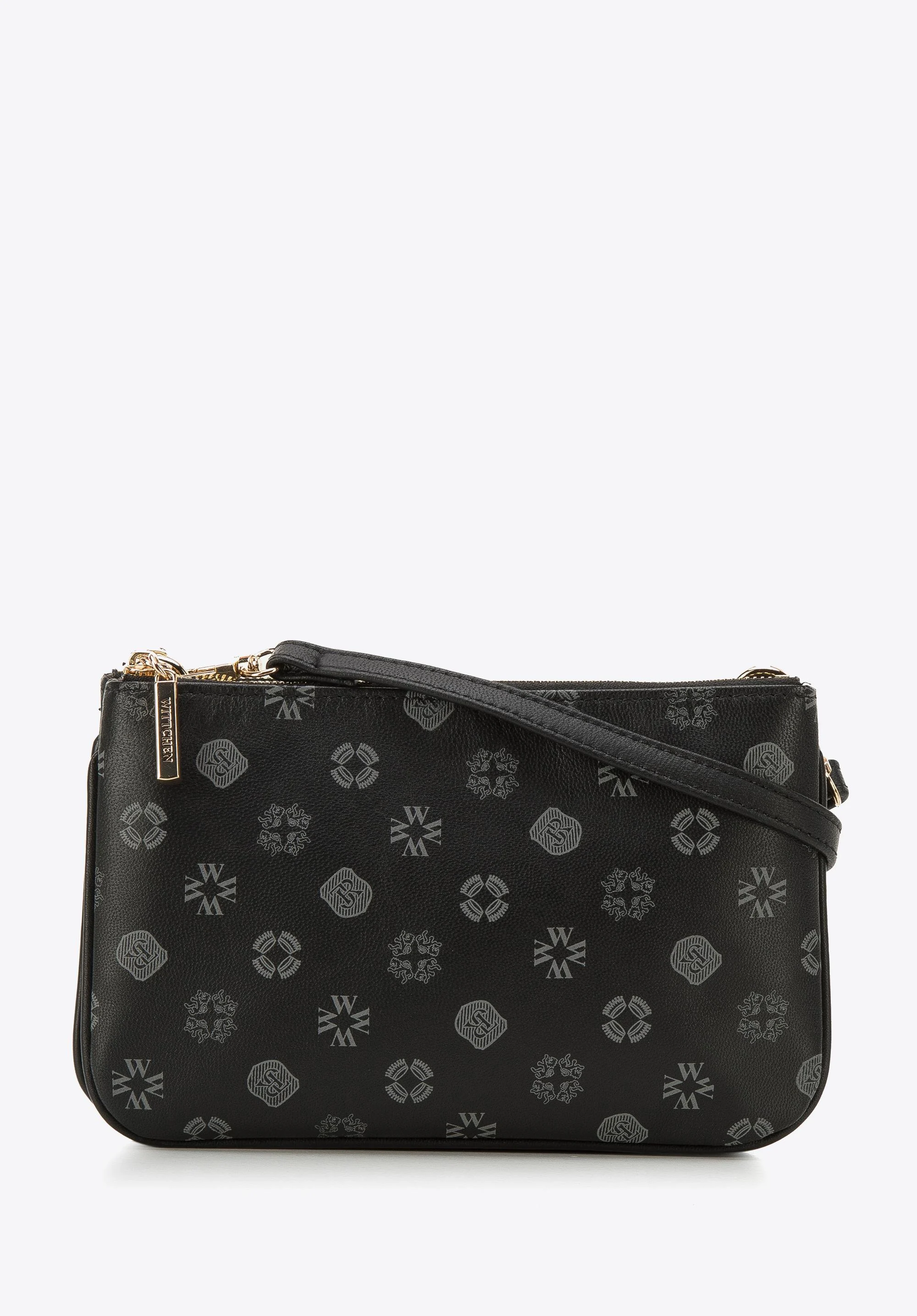 Damska minitorebka ze skóry w monogram dwukomorowa