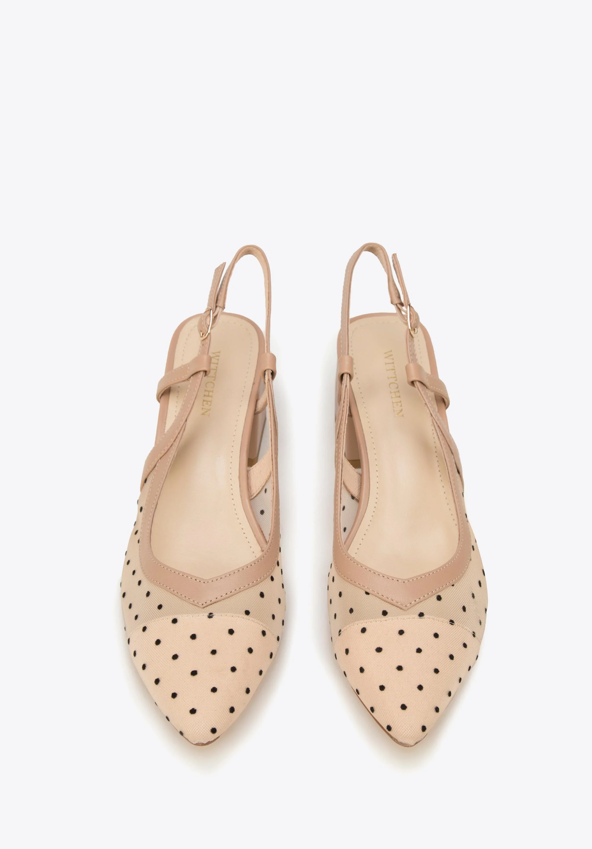 Sandały transparentne w groszki na słupku