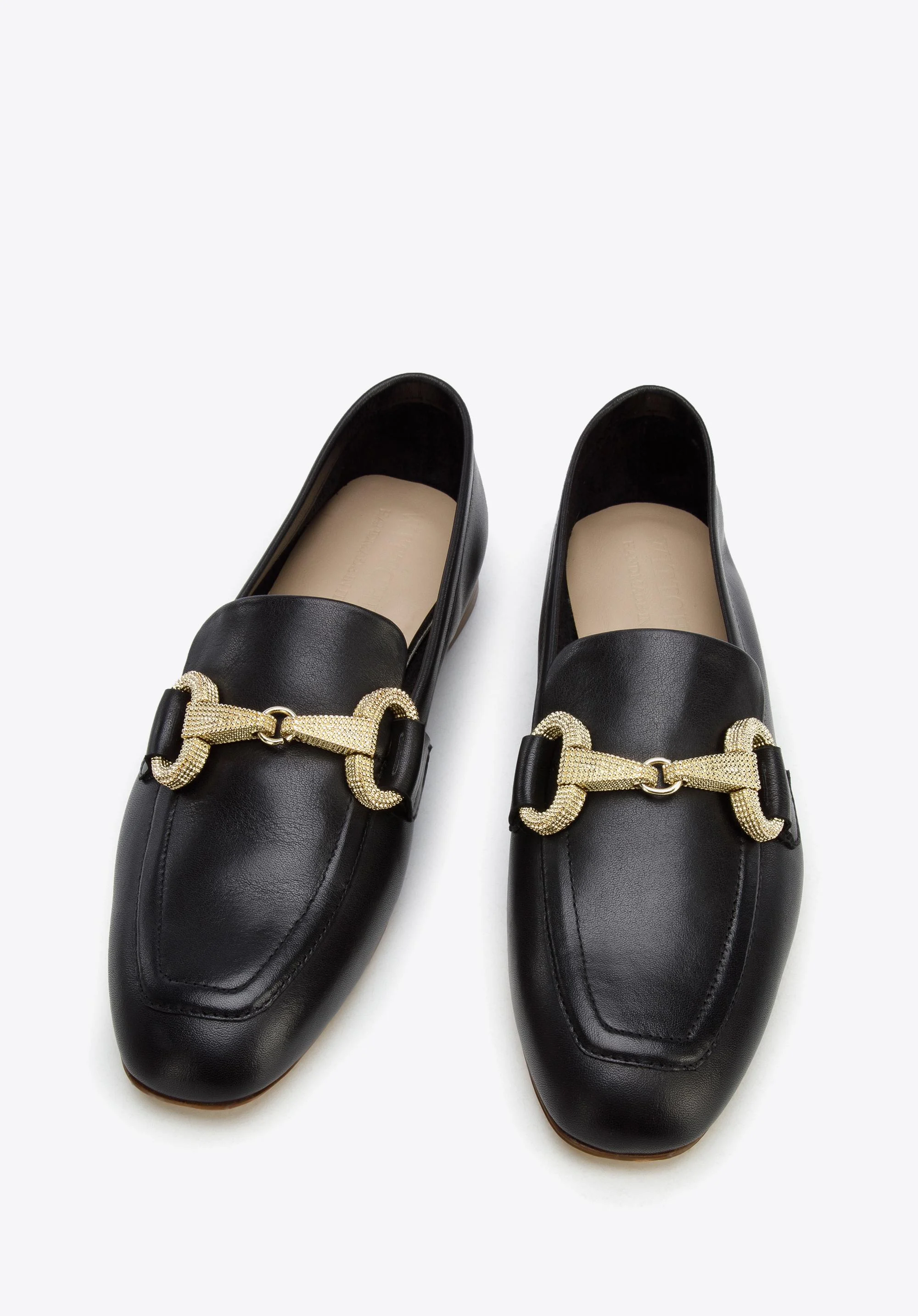 Damskie mokasyny z miękkiej skóry z klamrą