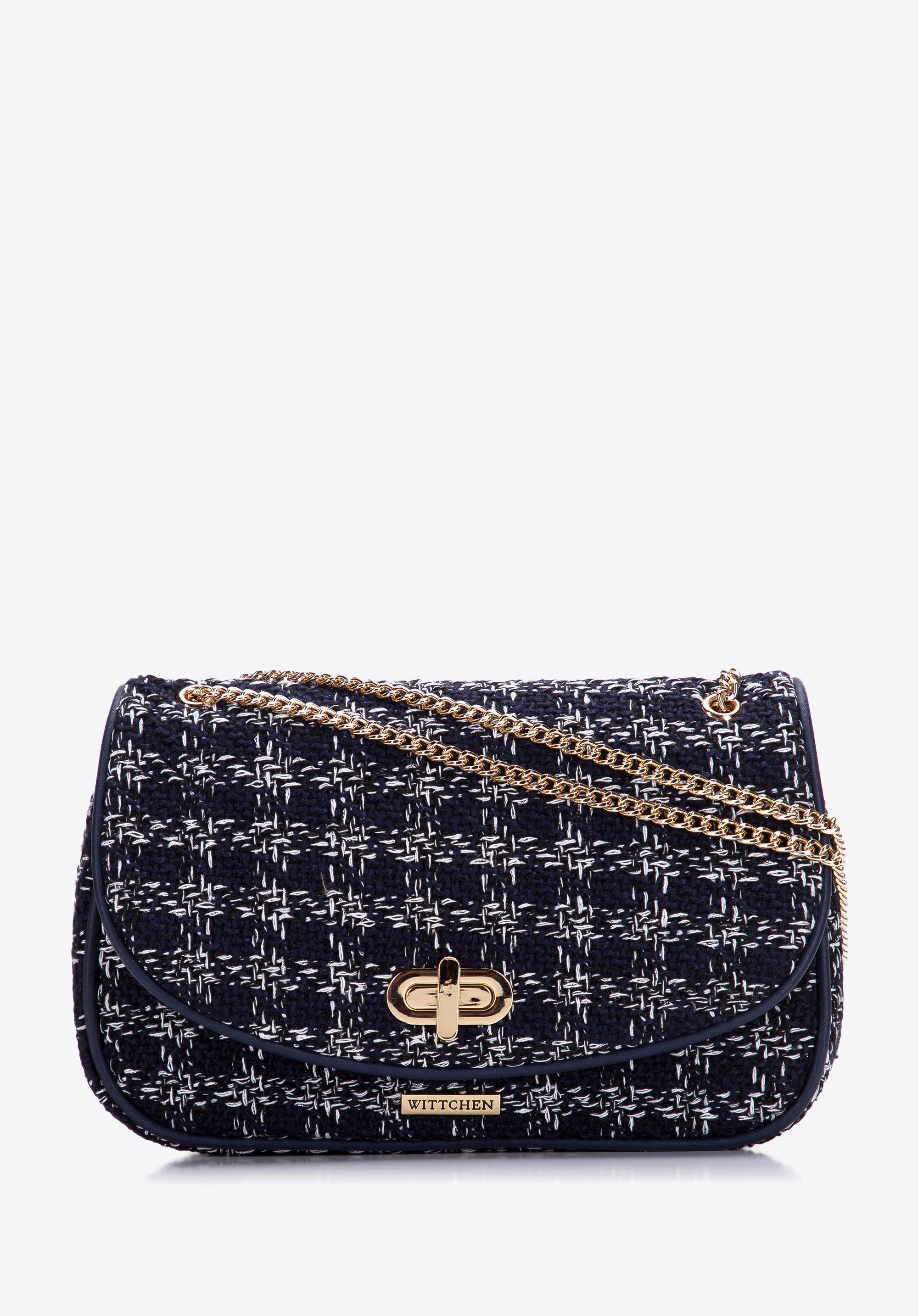 Damska listonoszka z tkaniny bouclé na łańcuszku