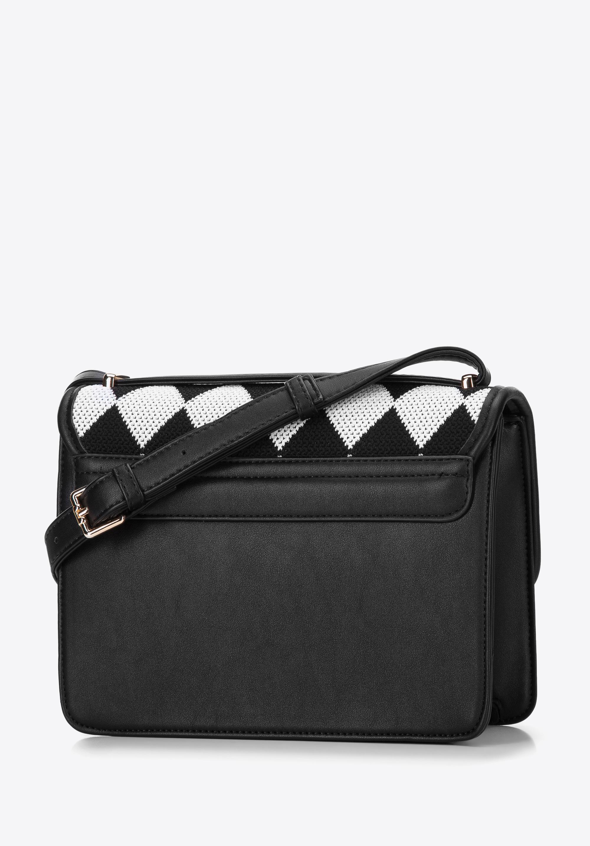 Damska listonoszka z ekoskóry z wzorzystą klapą