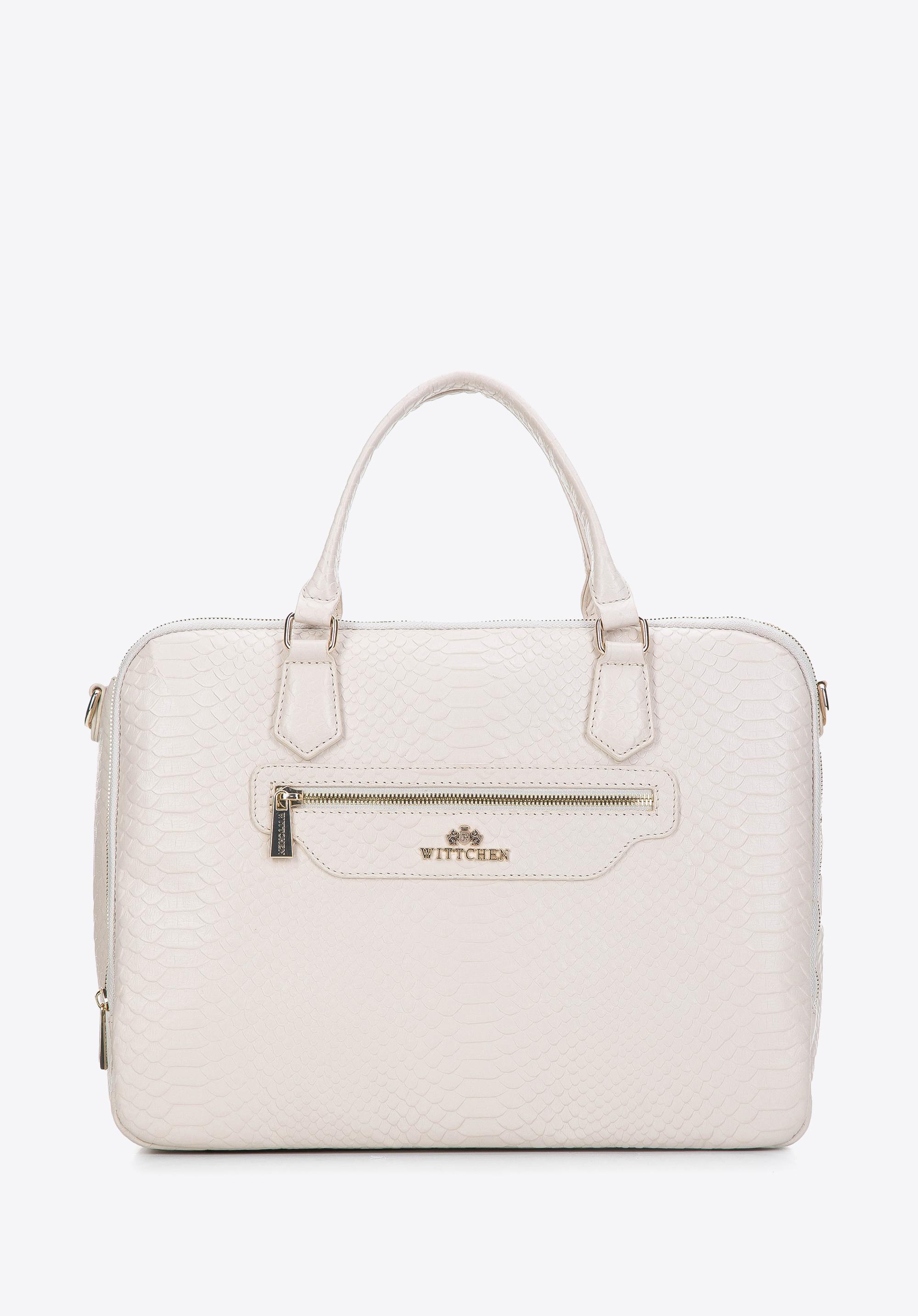 Damska torba na laptopa 13 ze skóry croco