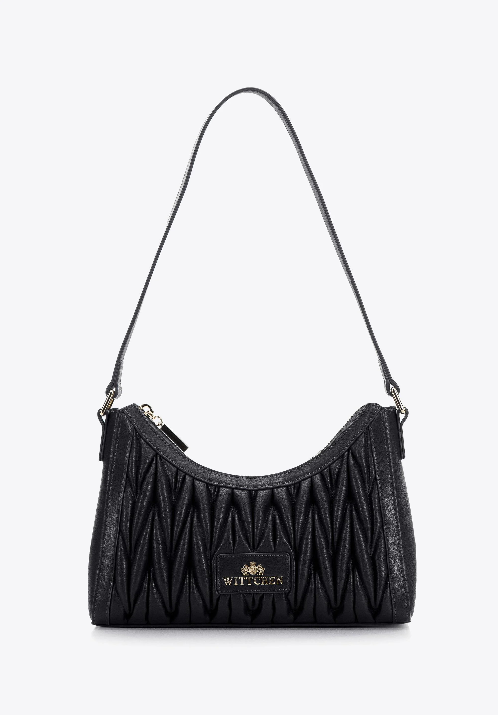 Damska torebka bagietka skórzana z marszczeniem