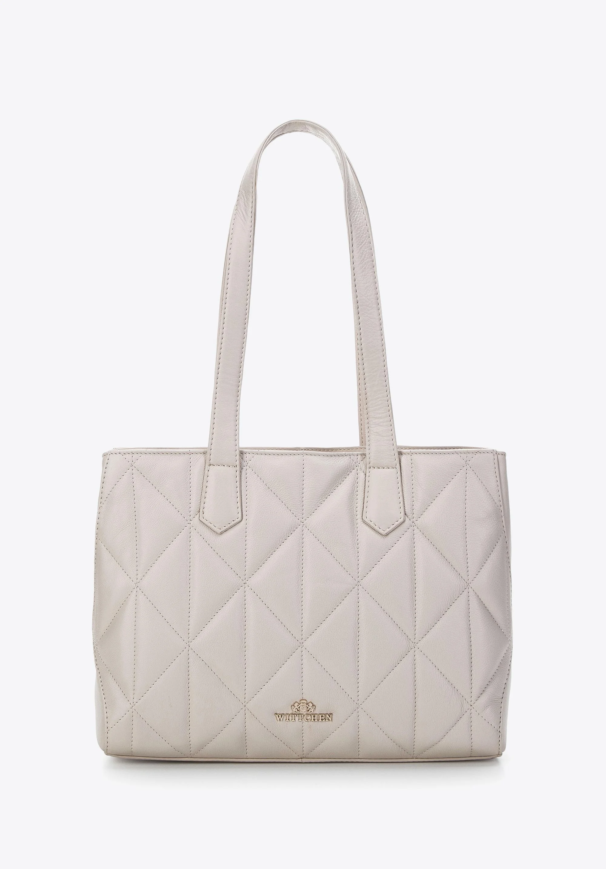 Torebka shopperka z miękkiej skóry pikowana dwukomorowa