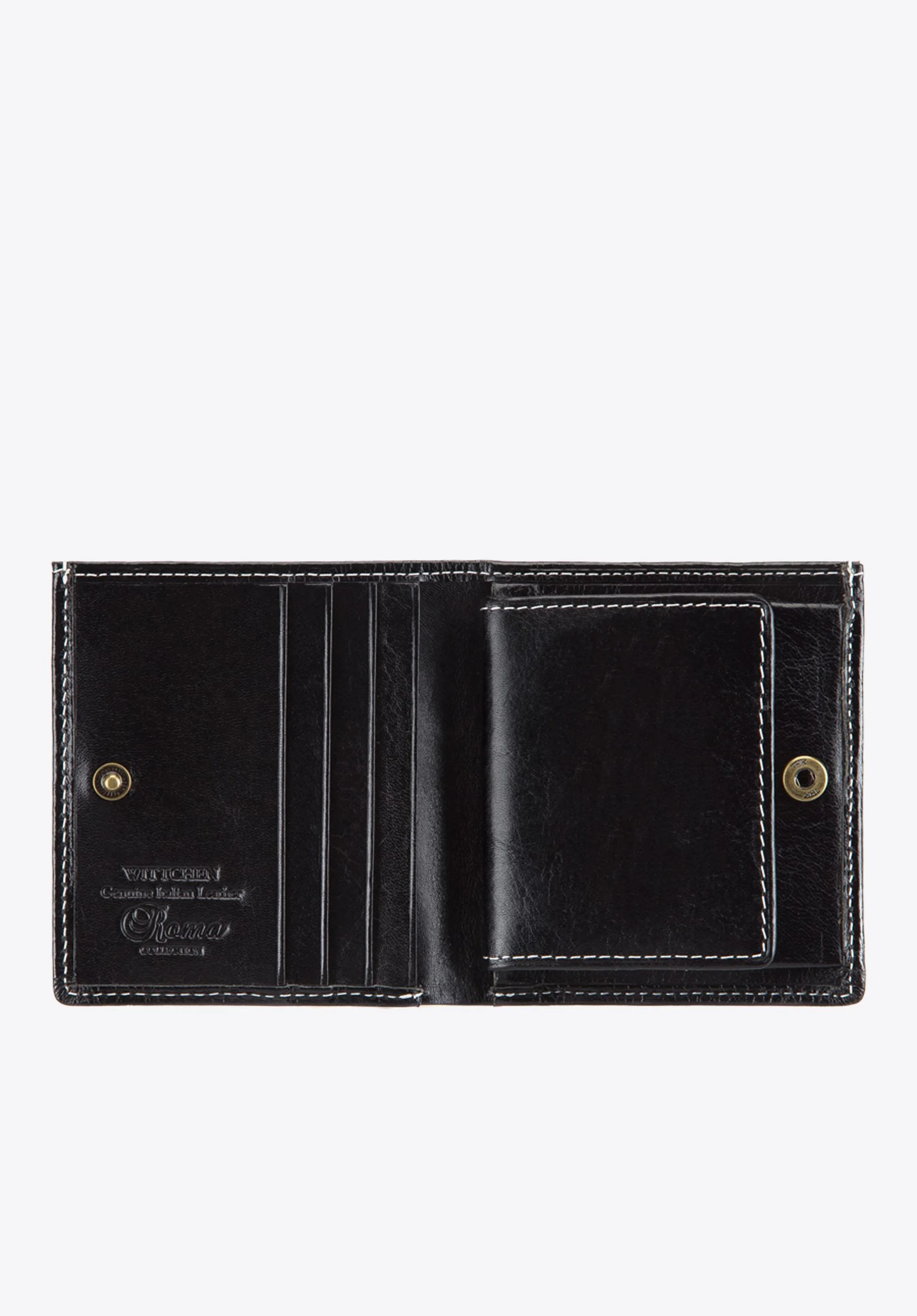 Portfel ze skóry stębnowany mały