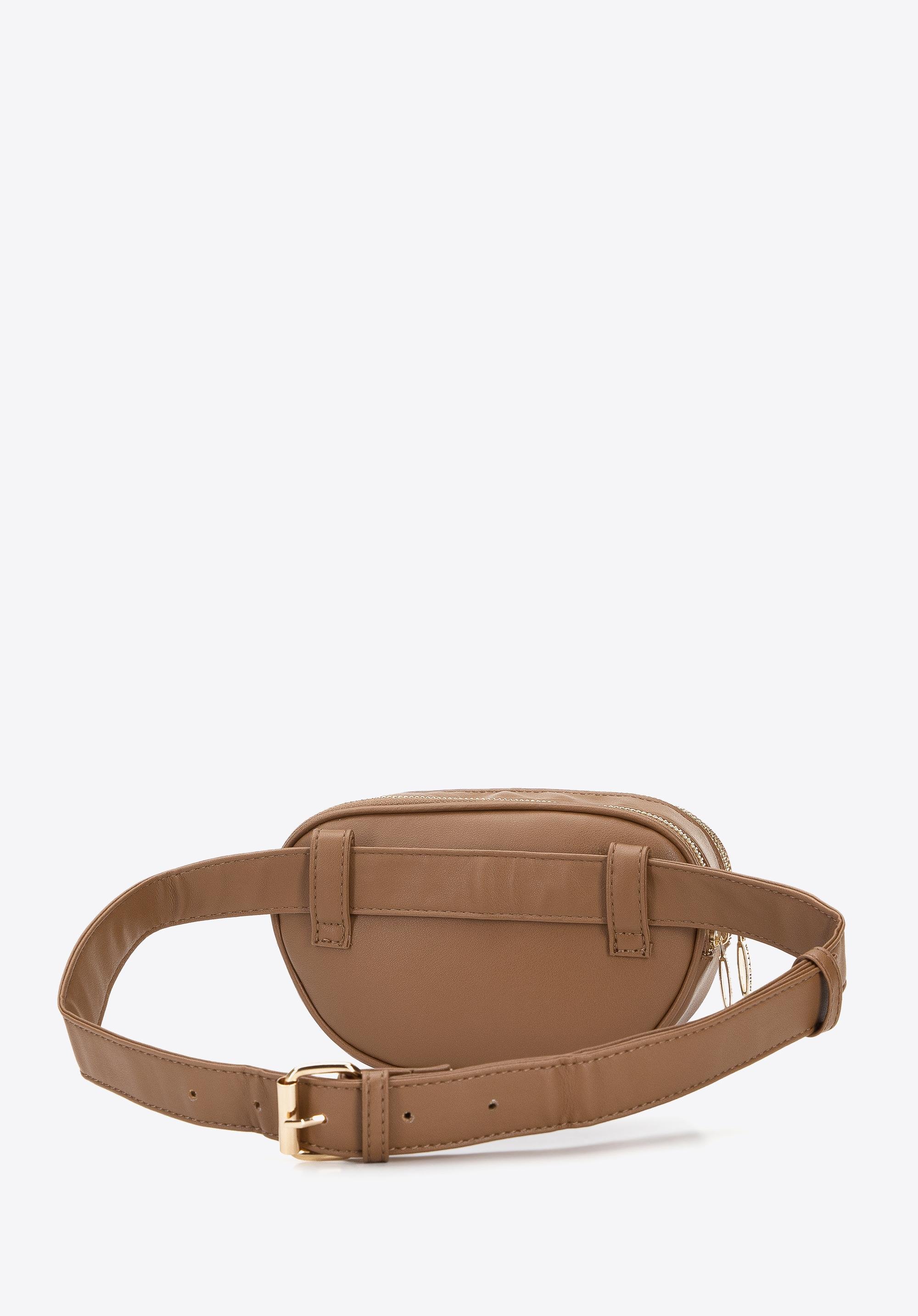 Damska torebka nerka z pikowanej ekoskóry dwukomorowa