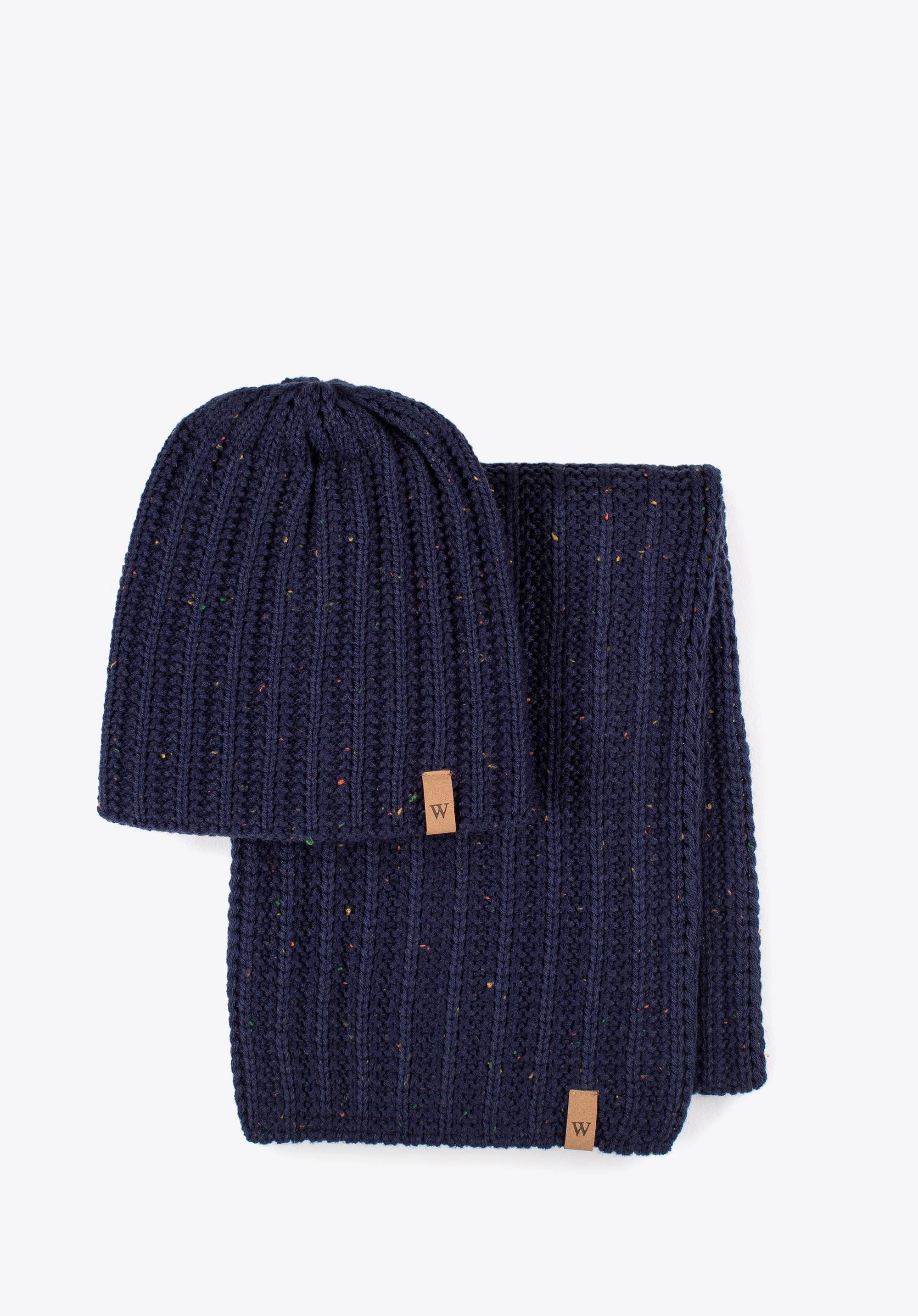 Męski komplet zimowy w drobny wzór