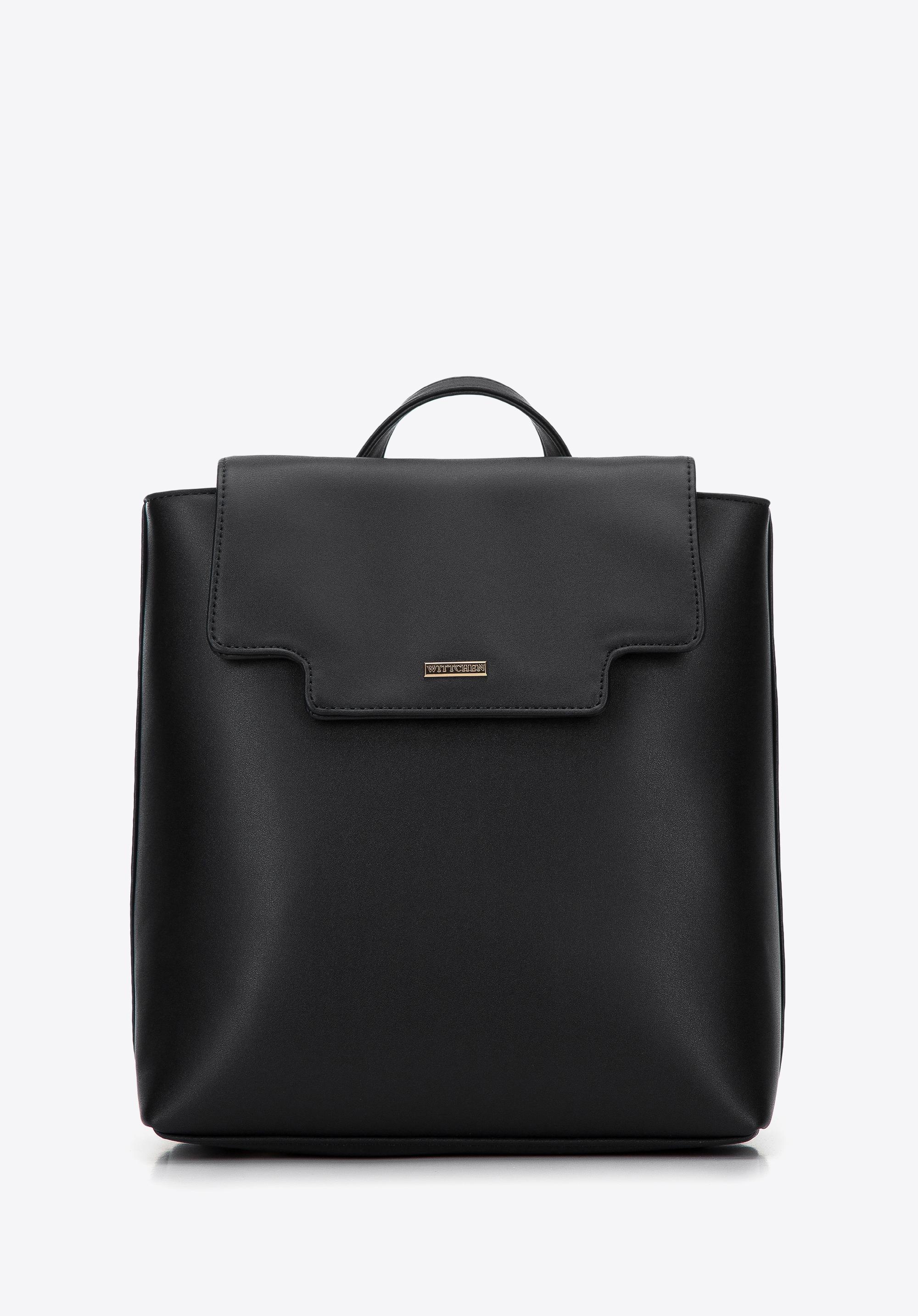 Damski plecak z ekoskóry z wyciętą klapą