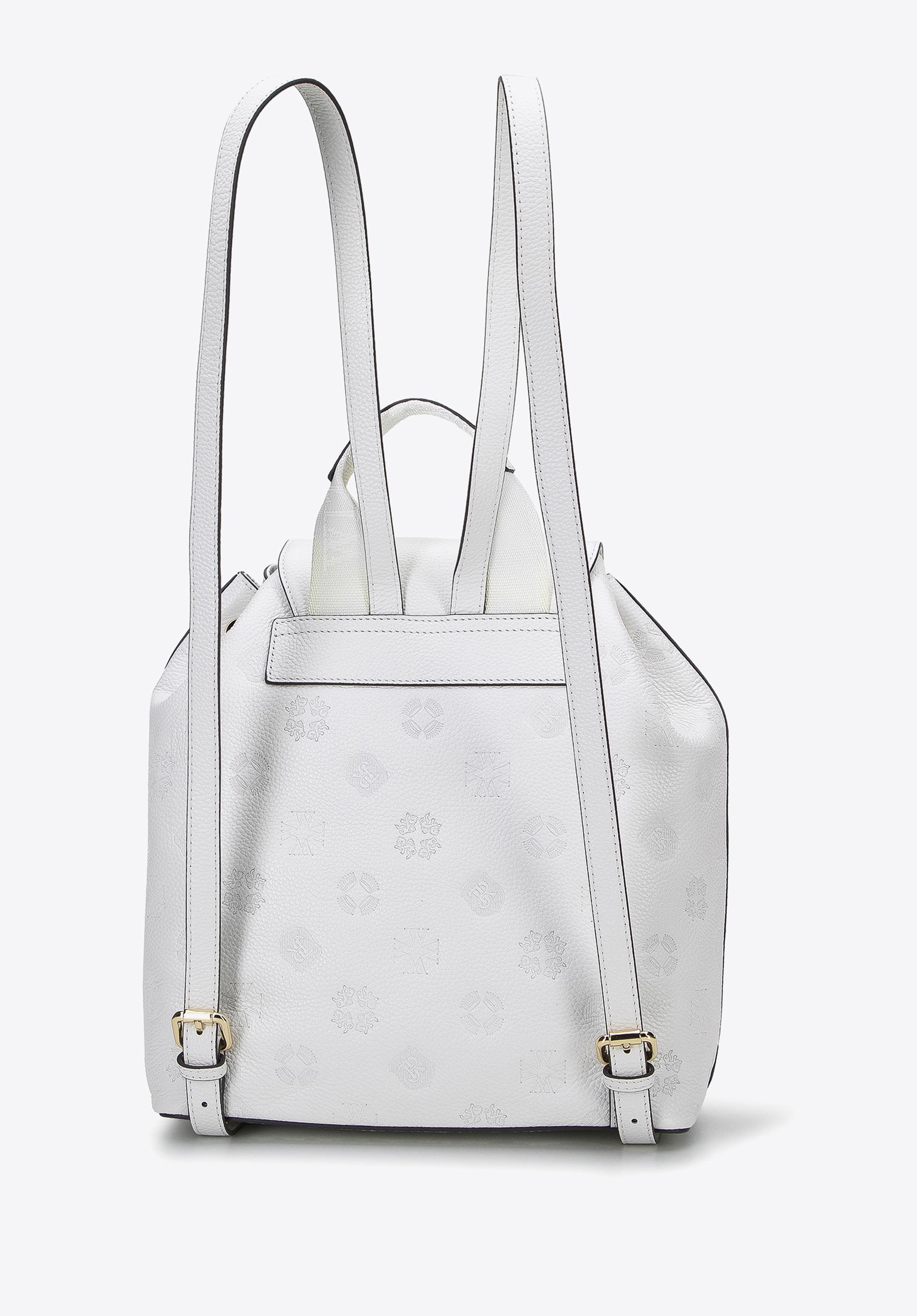 Damski plecak worek skórzany z monogramem