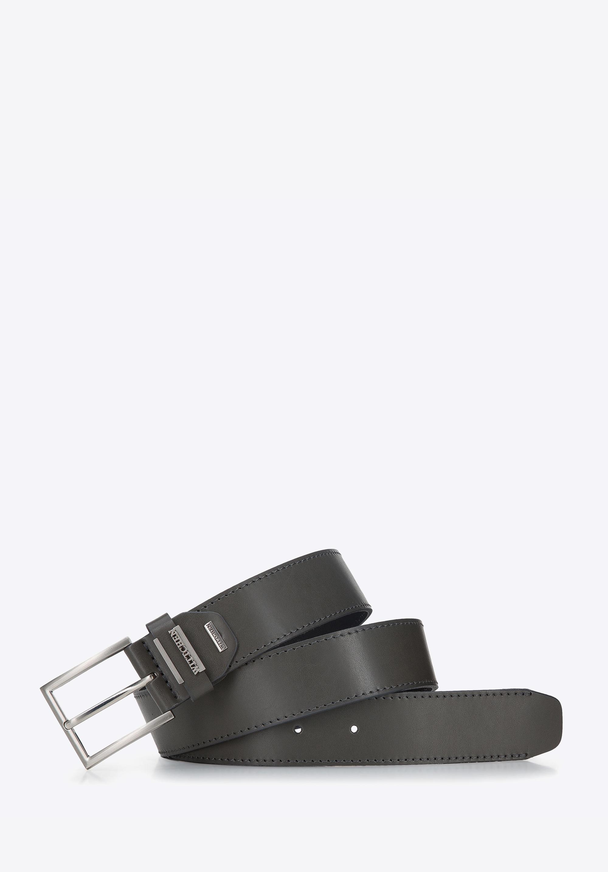 Męski pasek ze skóry z prostokątną klamrą