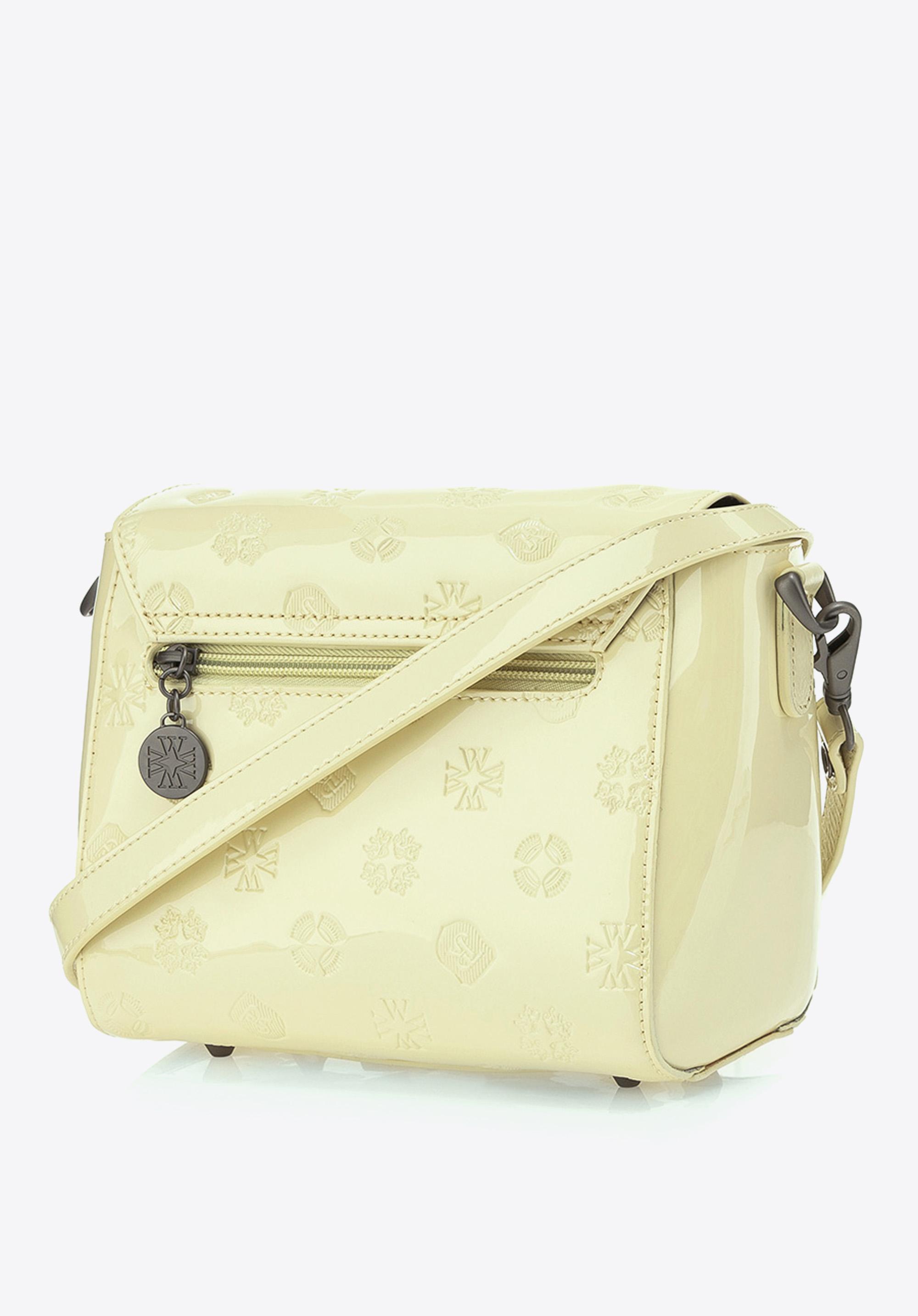 Damska listonoszka ze skóry lakierowanej wytłaczana