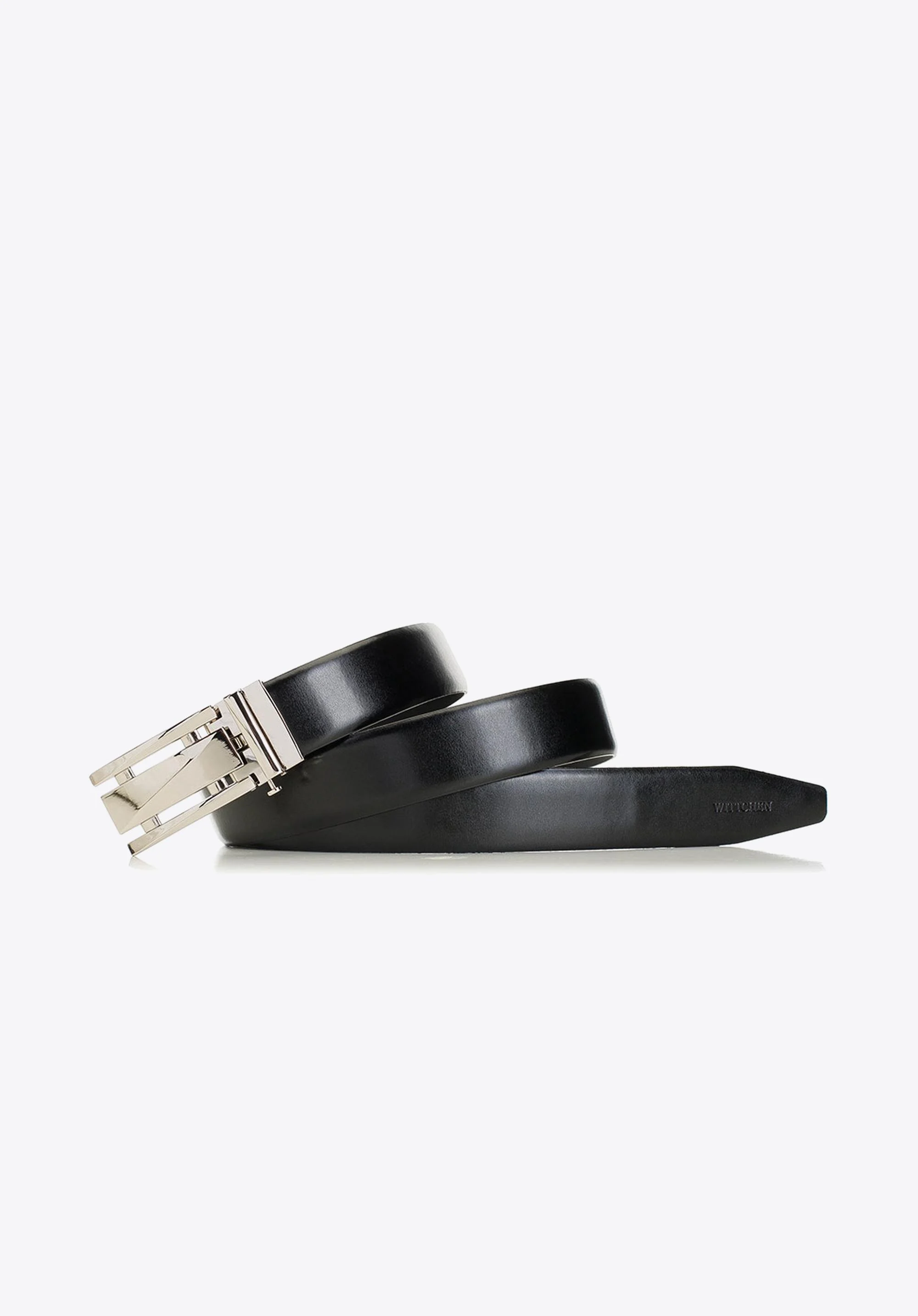 Męski pasek skórzany z dużą automatyczną klamrą