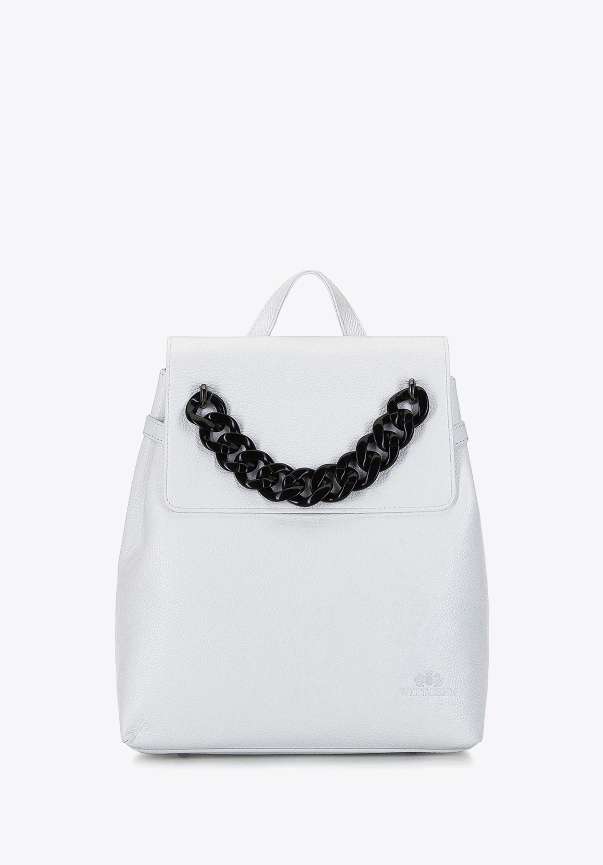 Damski plecak skórzany z łańcuchem