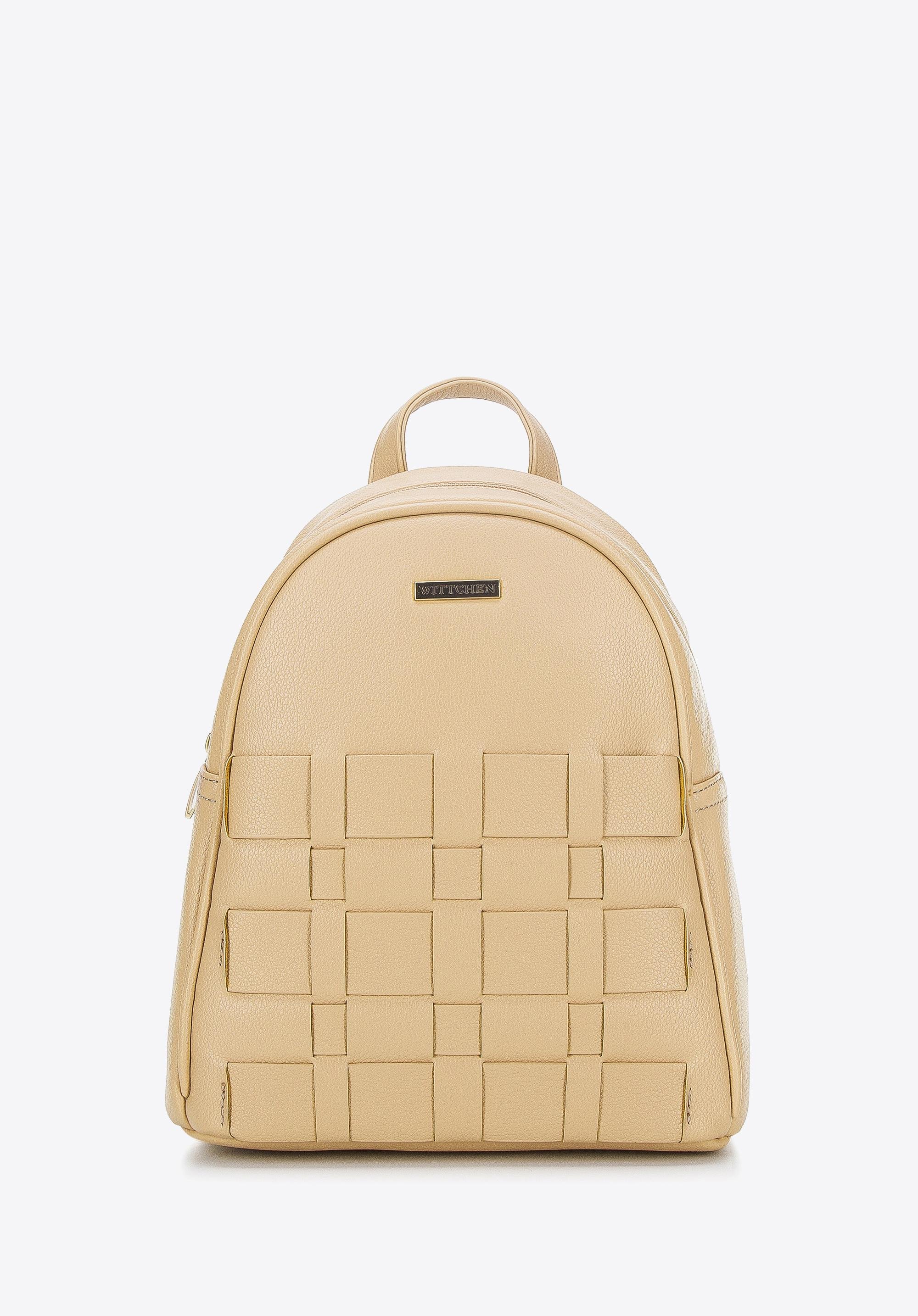 Damski plecak z ekoskóry z plecionką