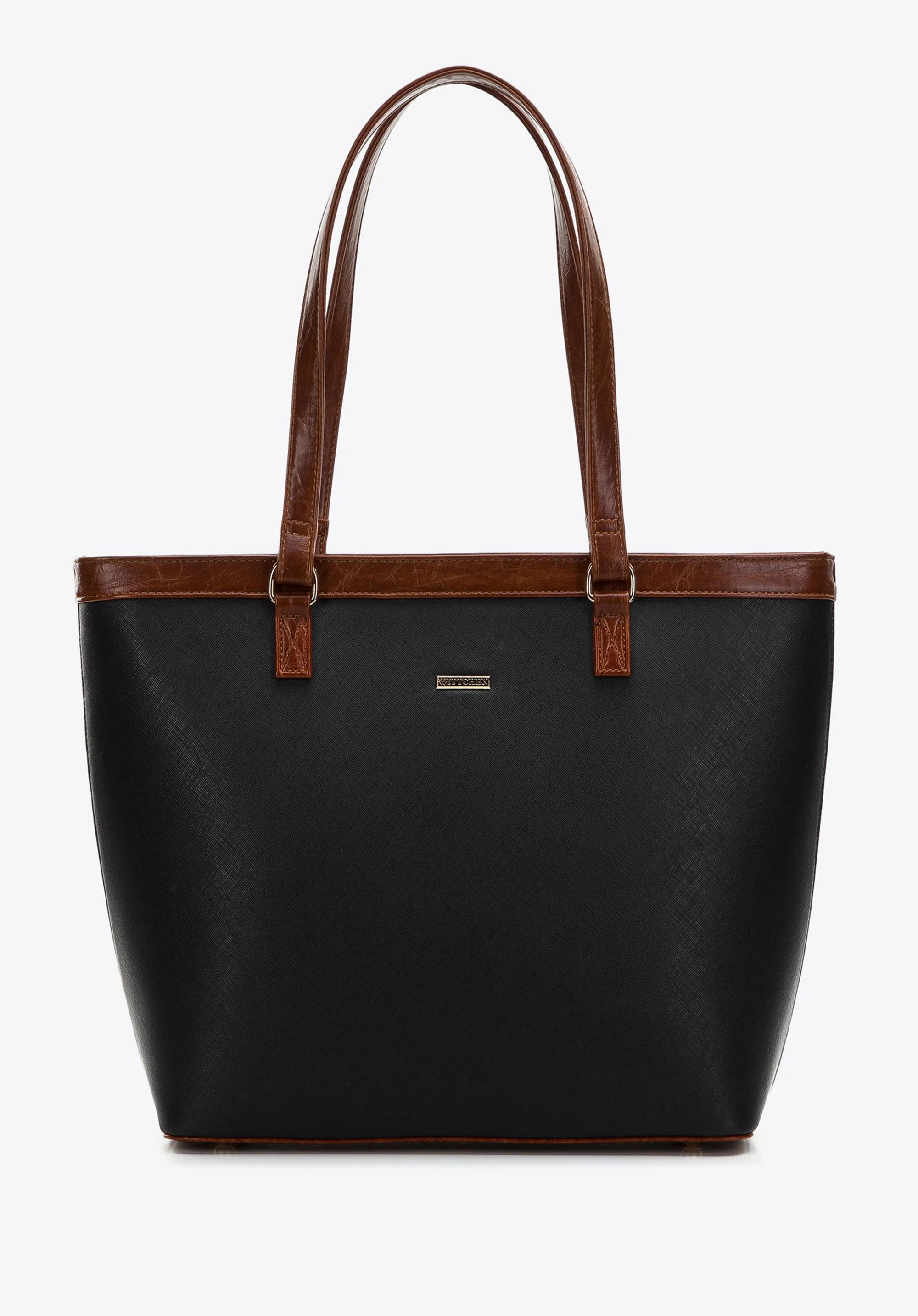 Torebka shopperka z ekoskóry o dwóch fakturach