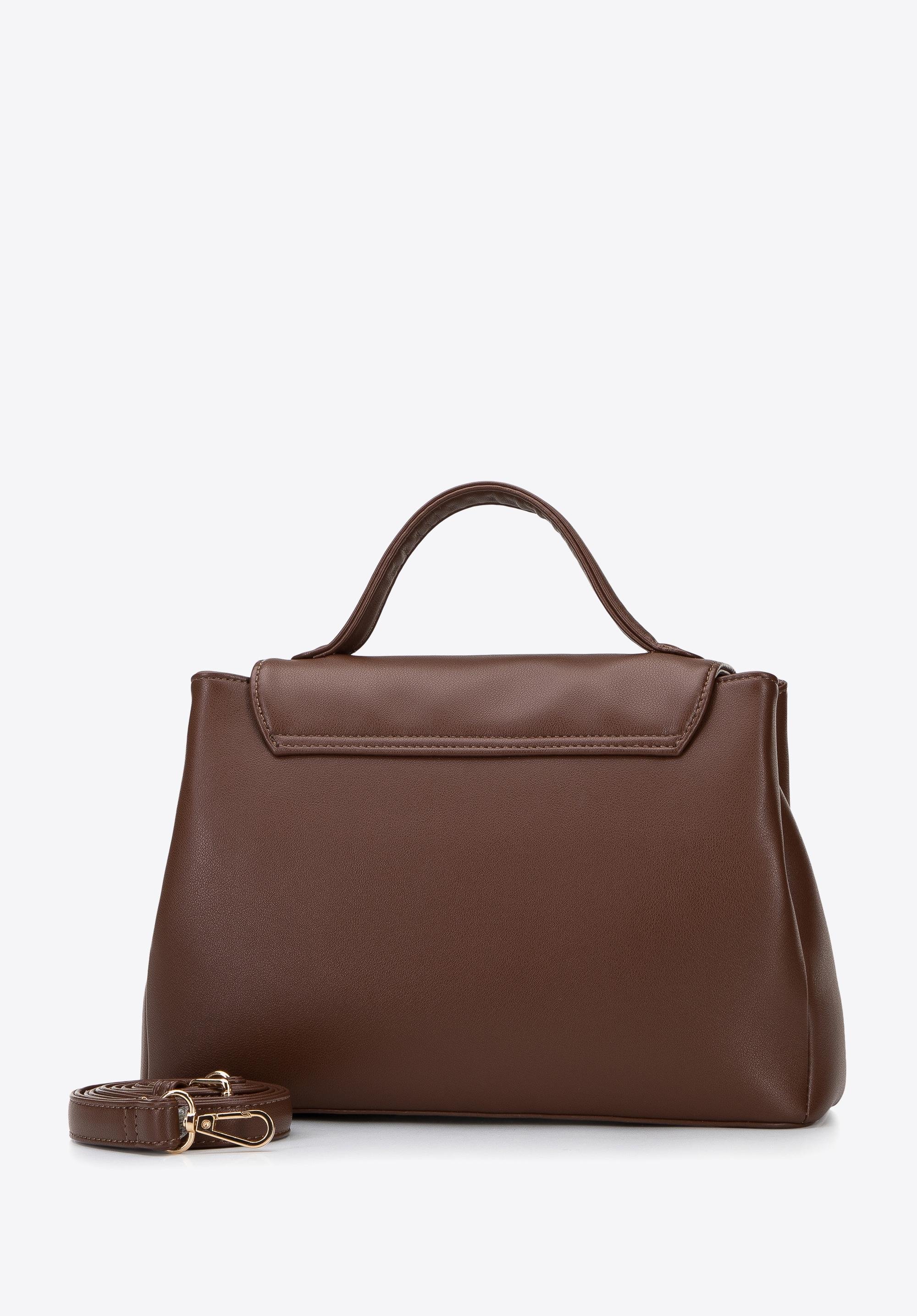 Torebka kuferek z ozdobną wstawką w zwierzęcy wzór