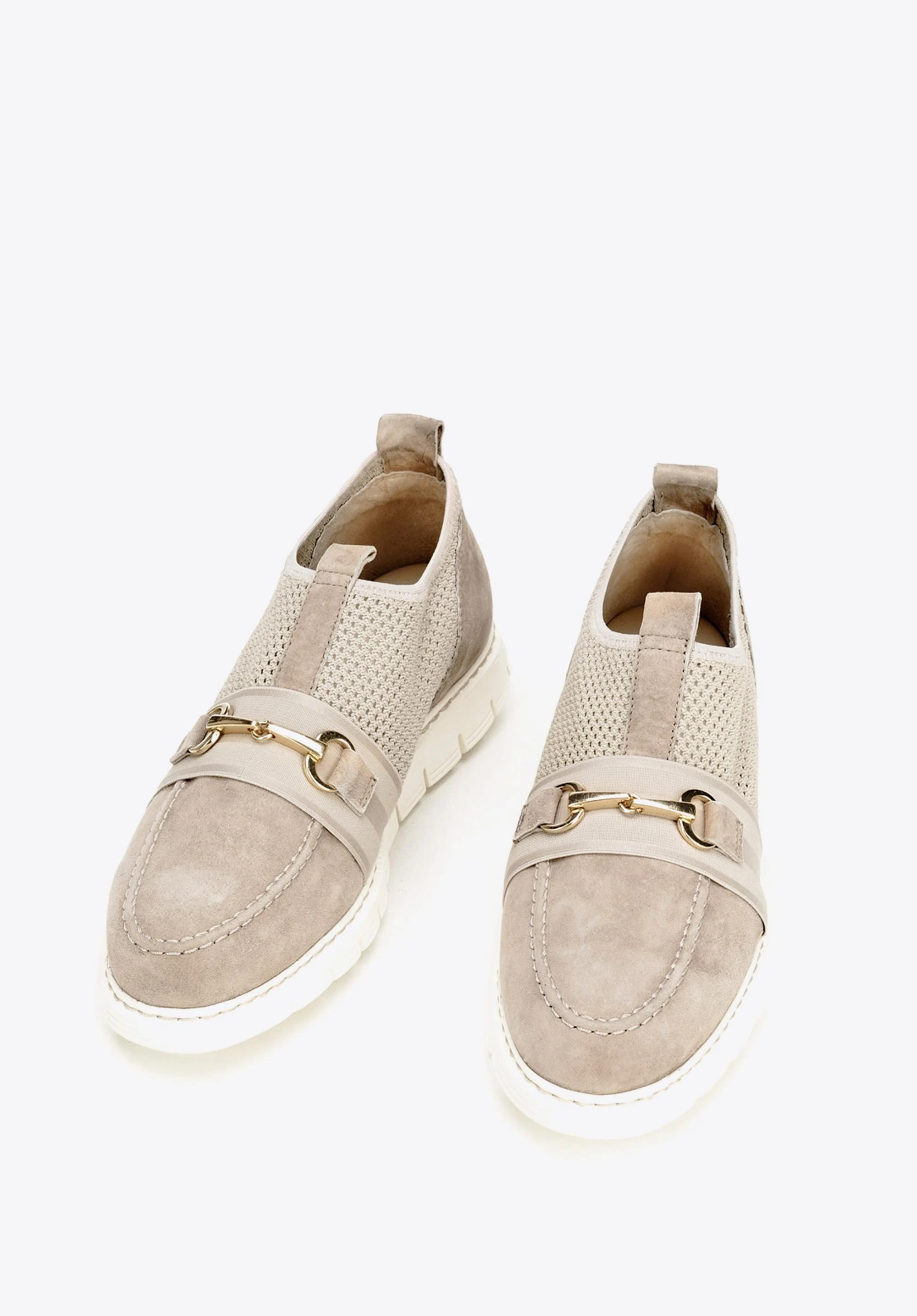 Damskie sneakersy z zamszu z siateczką