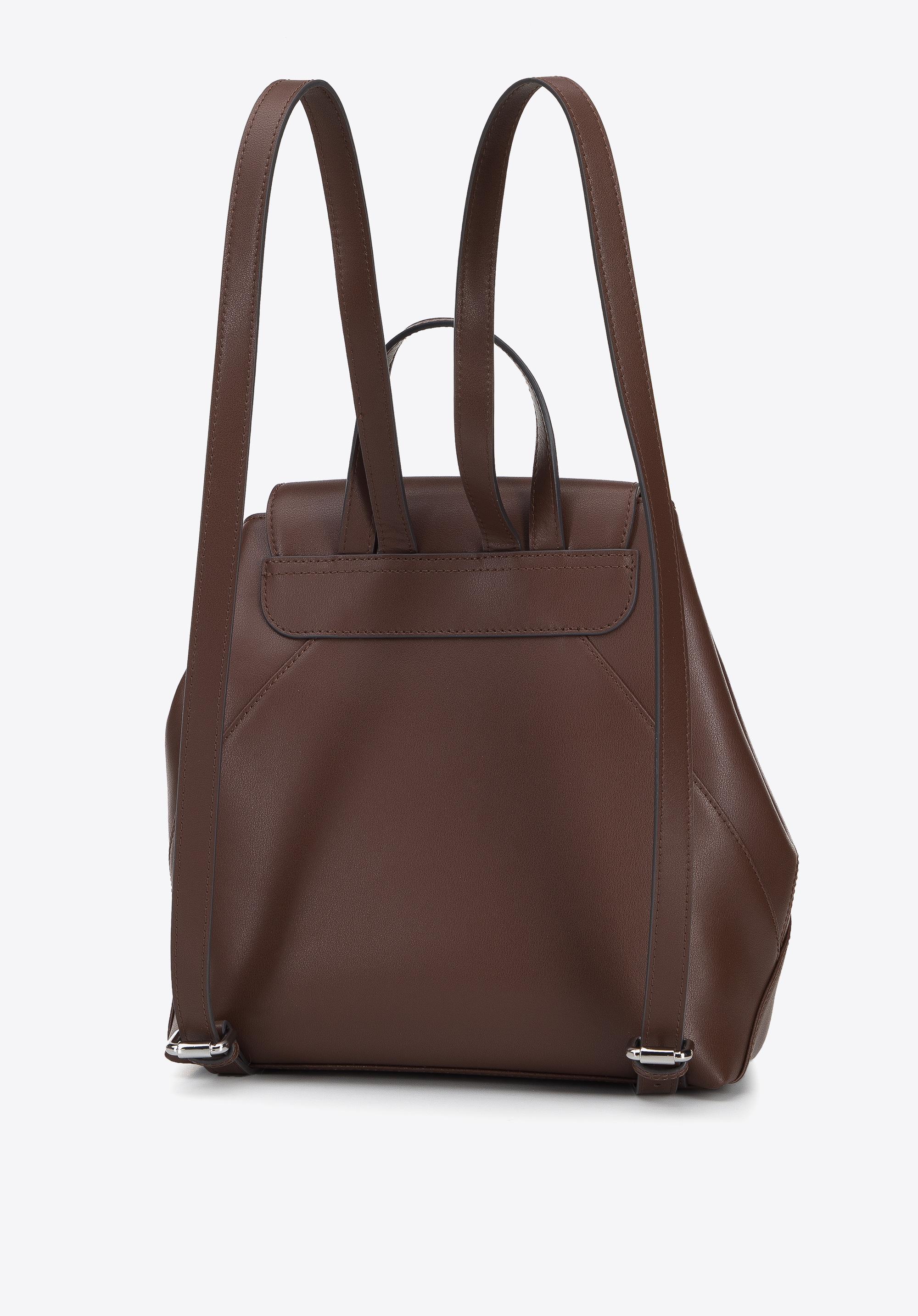 Damski plecak worek skórzany z przeszyciami