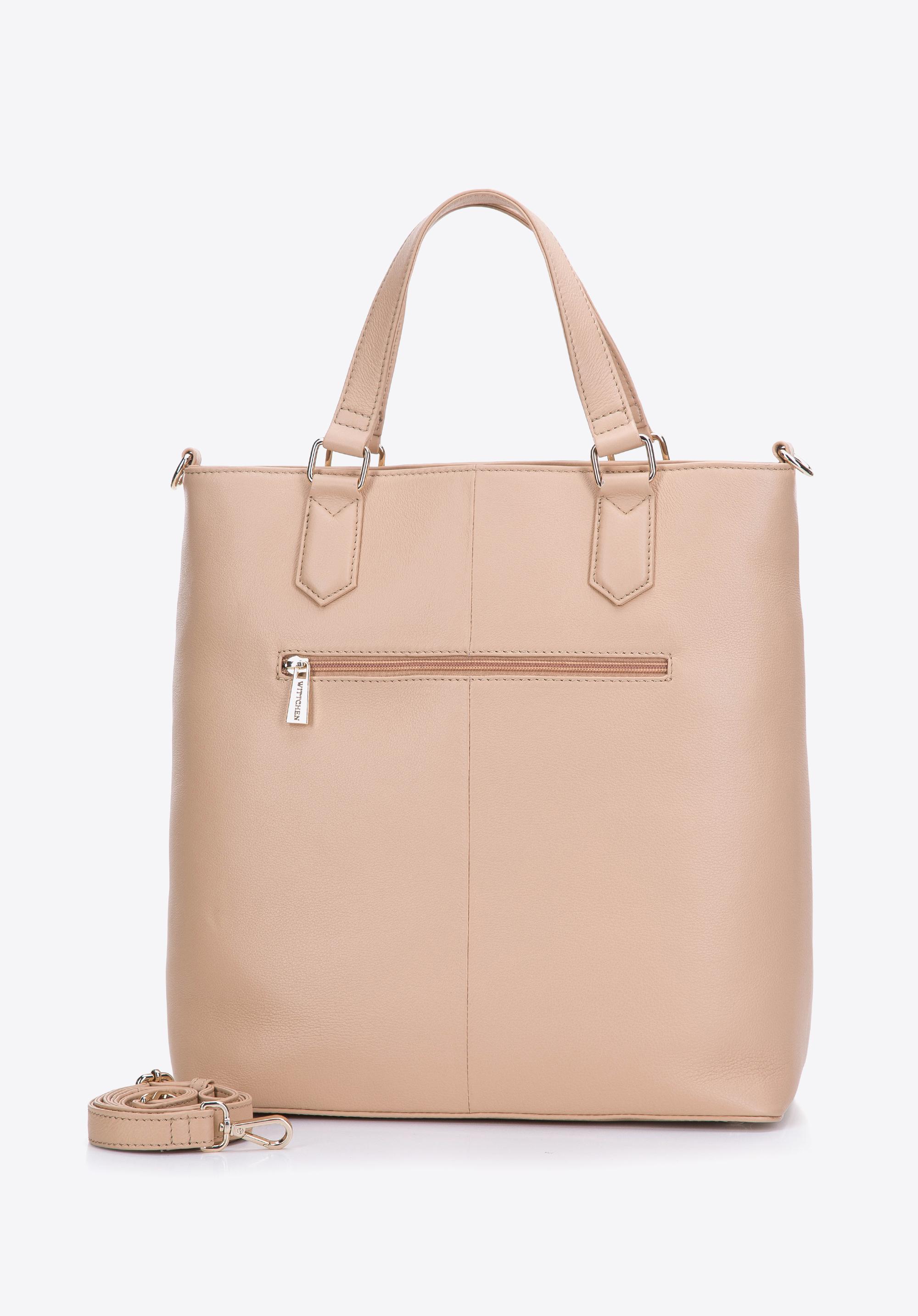 Torebka kuferek ze skóry naturalnej pionowa