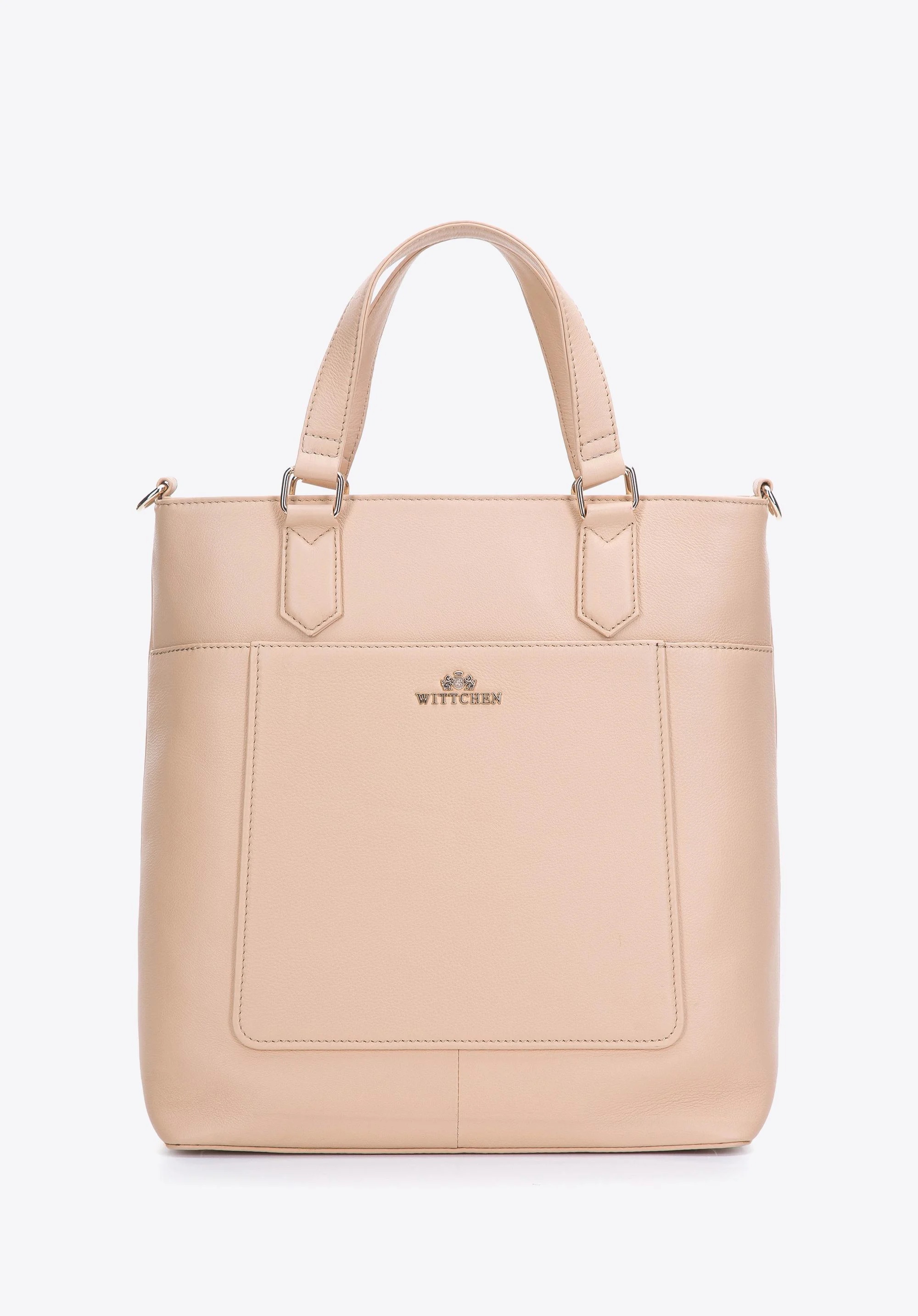 Torebka kuferek ze skóry naturalnej pionowa