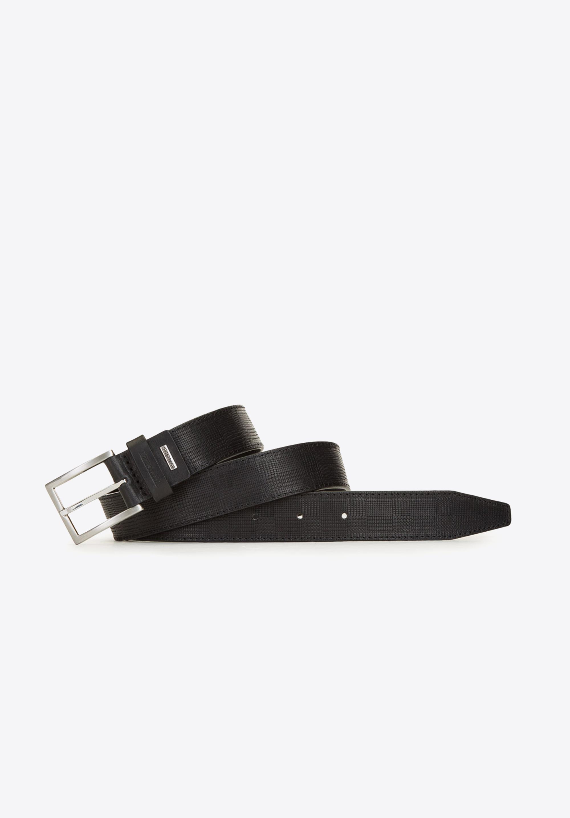 Męski pasek z wytłaczanej skóry