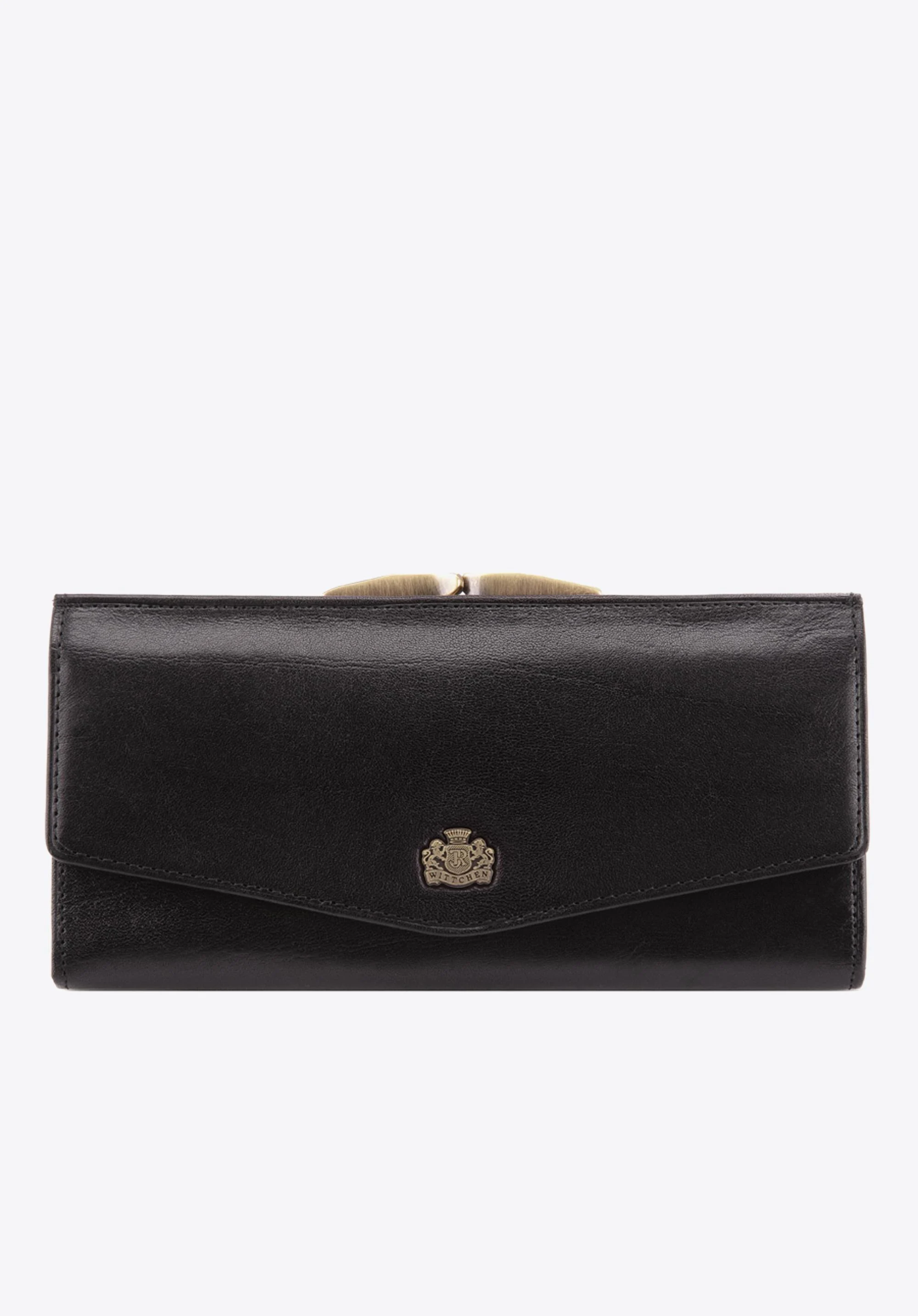 Damski portfel ze skóry z herbem na bigiel