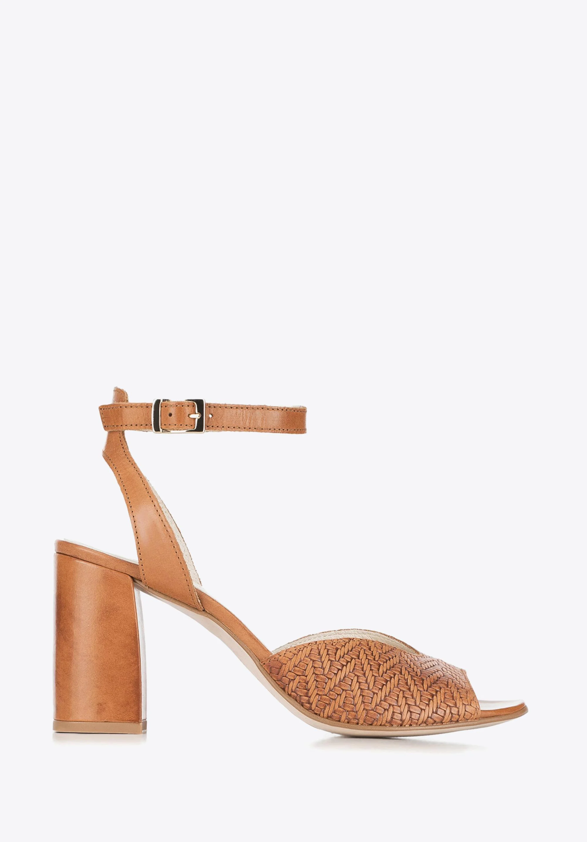 Damskie sandały z tłoczonej skóry