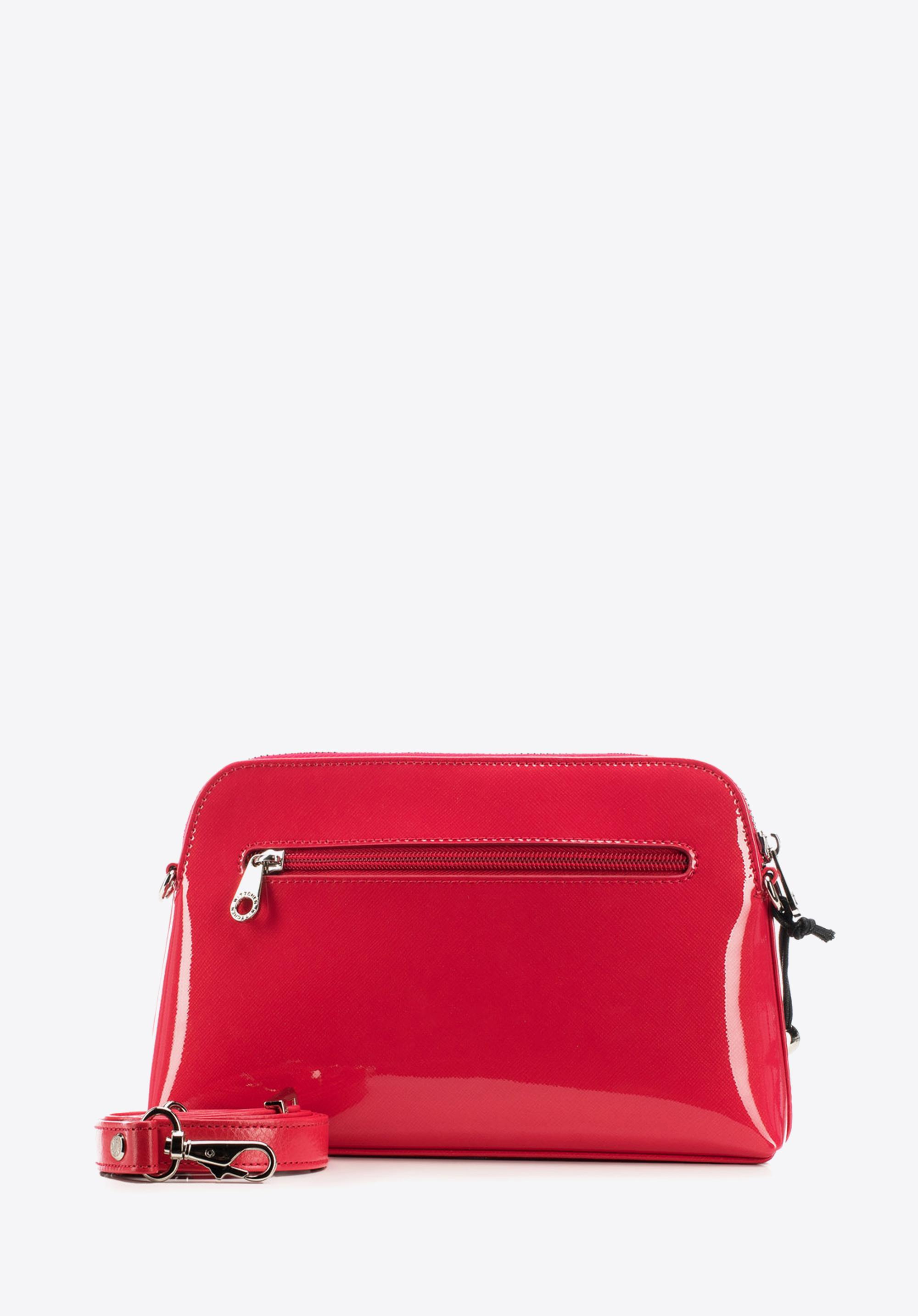 Damska listonoszka skórzana lakierowana zaokrąglona