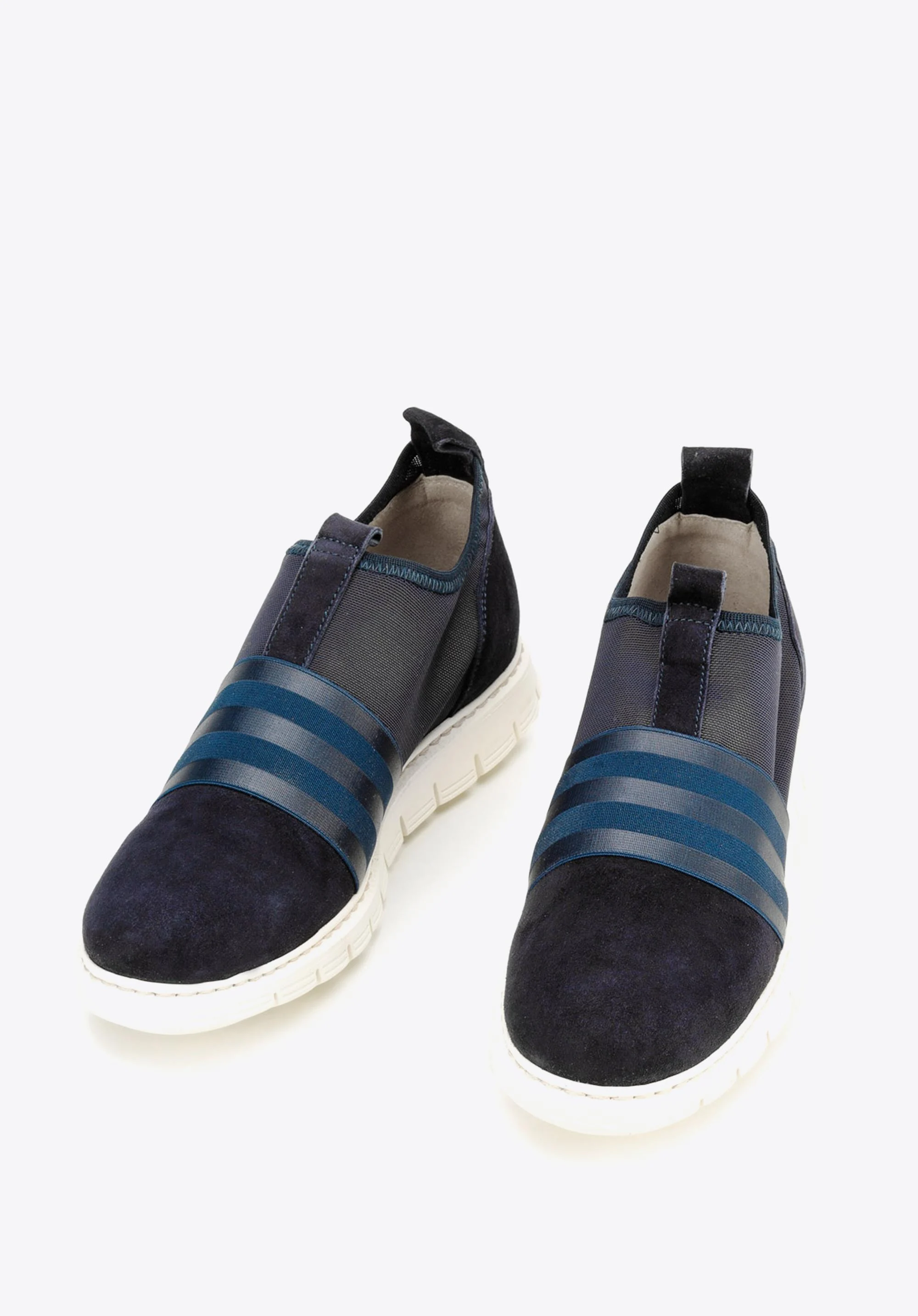 Damskie sneakersy zamszowe z gumką