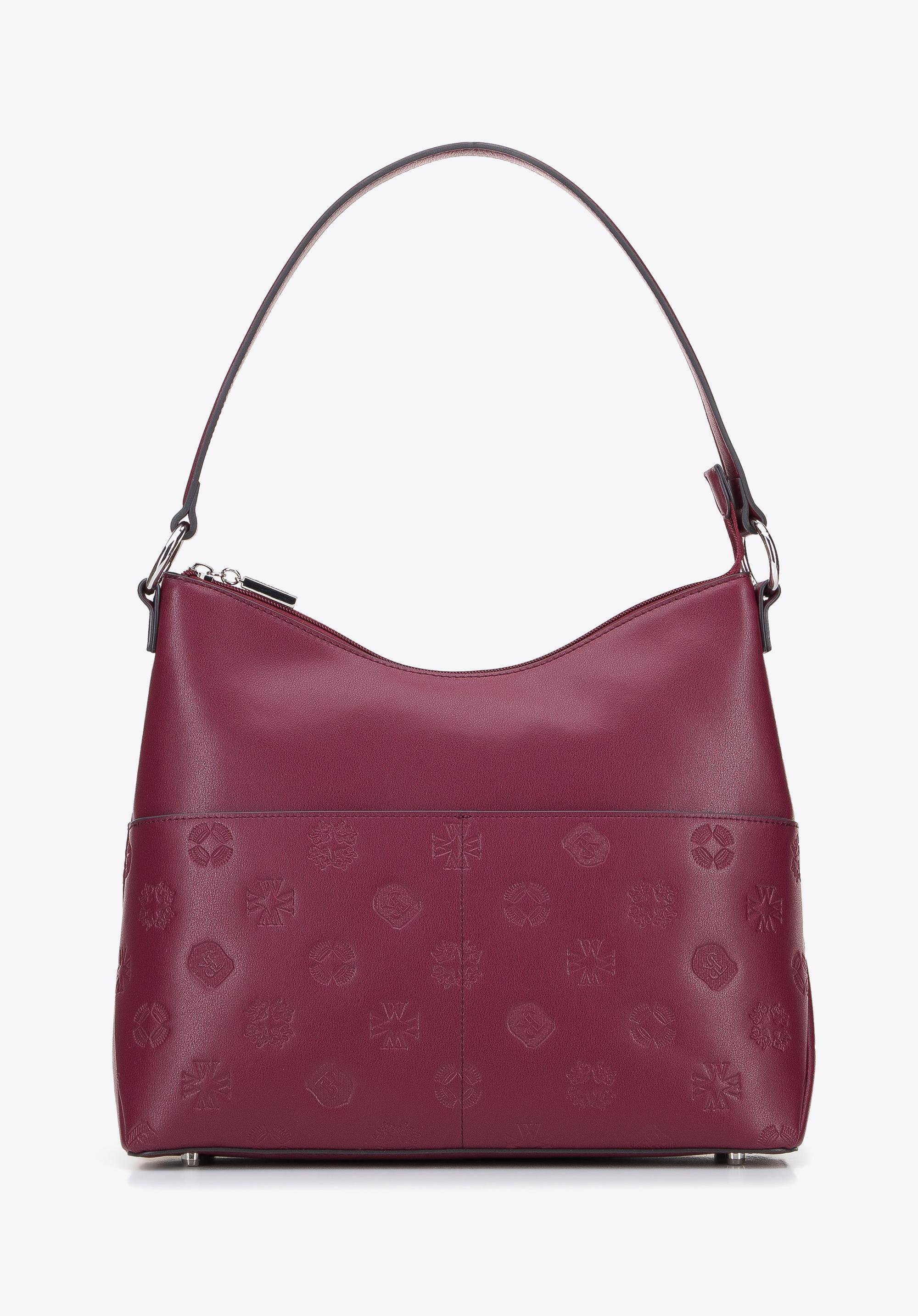 Torebka worek skórzana tłoczona w monogram