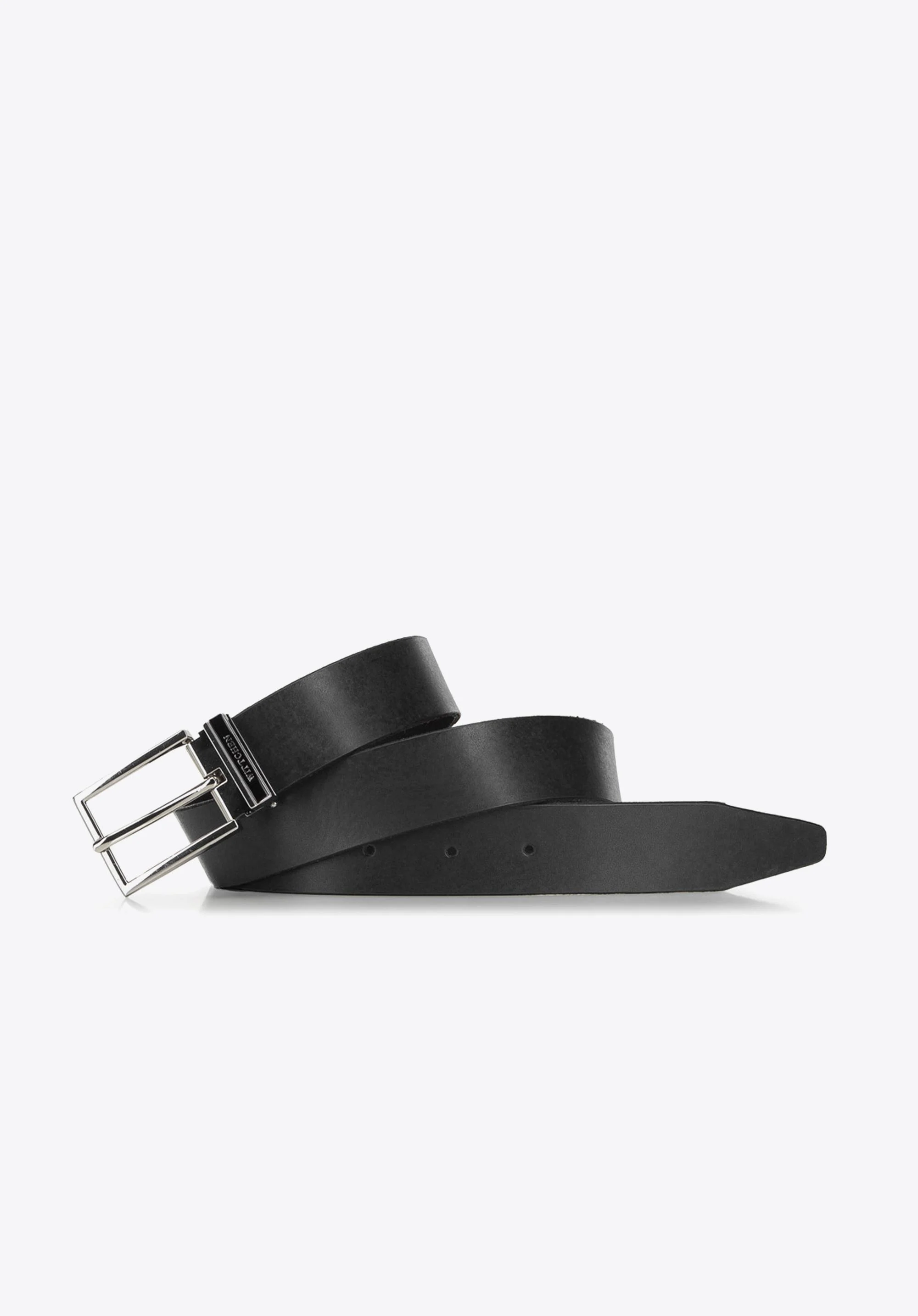 Męski pasek skórzany z prostokątną klamrą