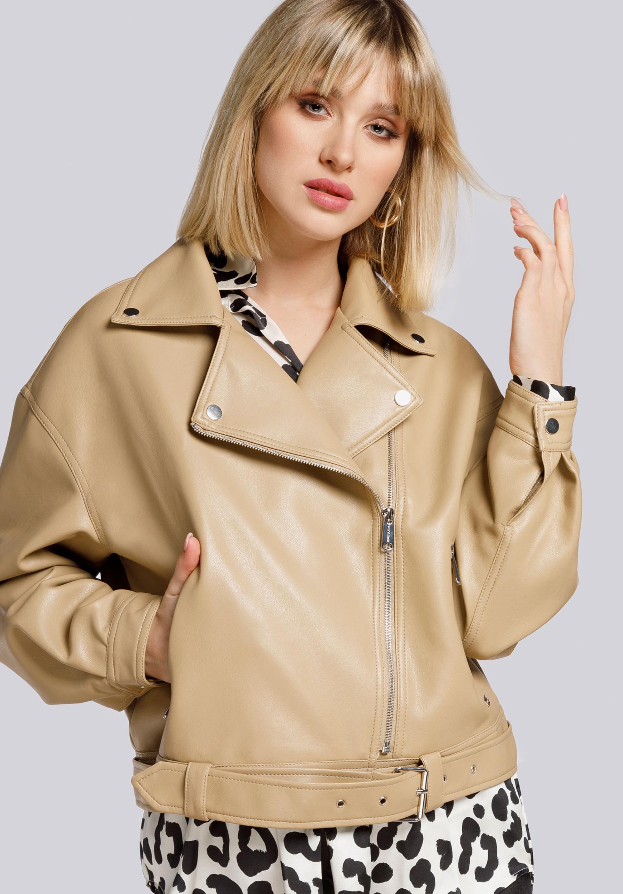 Damska ramoneska oversize z paskiem