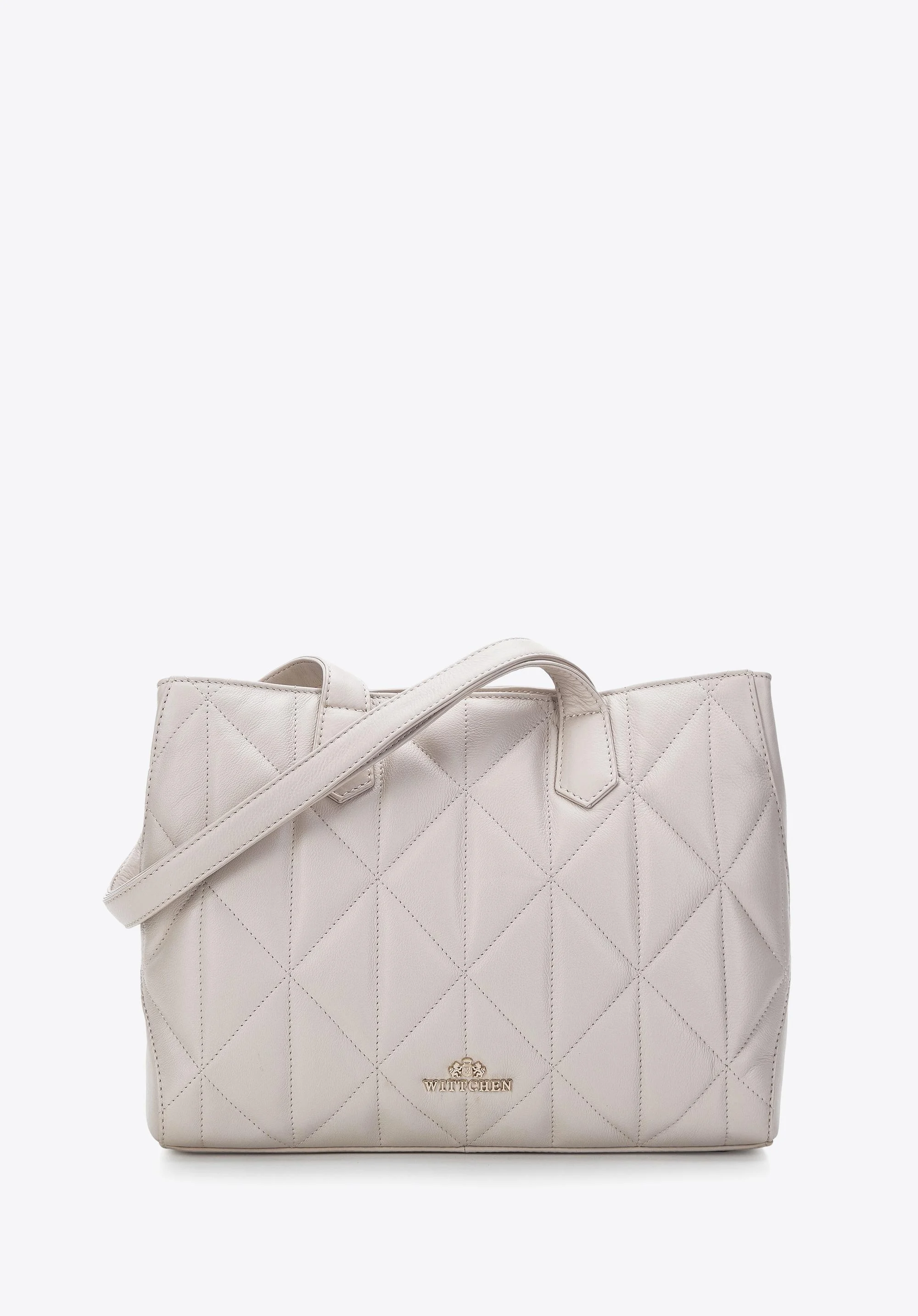 Torebka shopperka z miękkiej skóry pikowana dwukomorowa