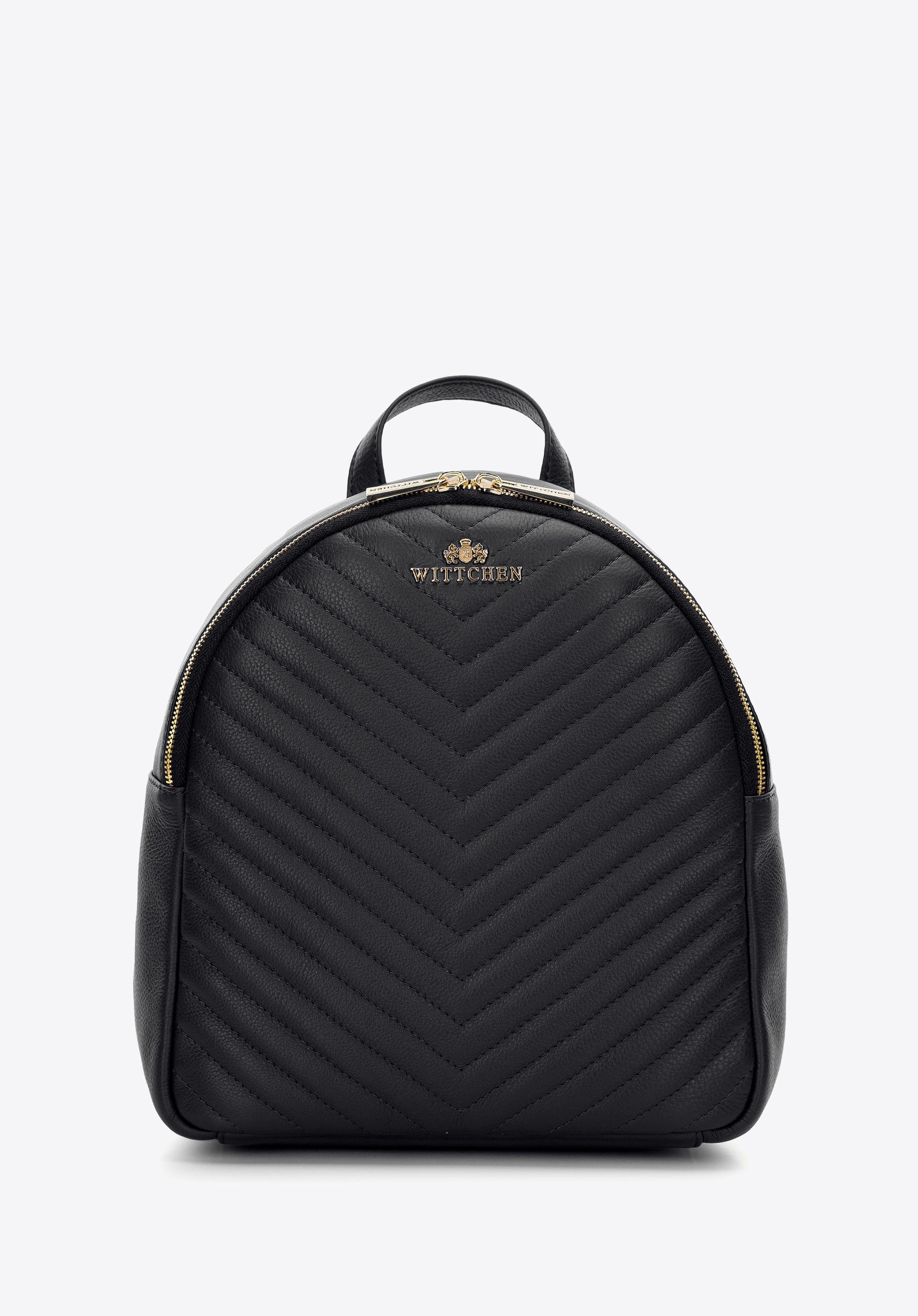 Damski plecak skórzany ukośnie pikowany