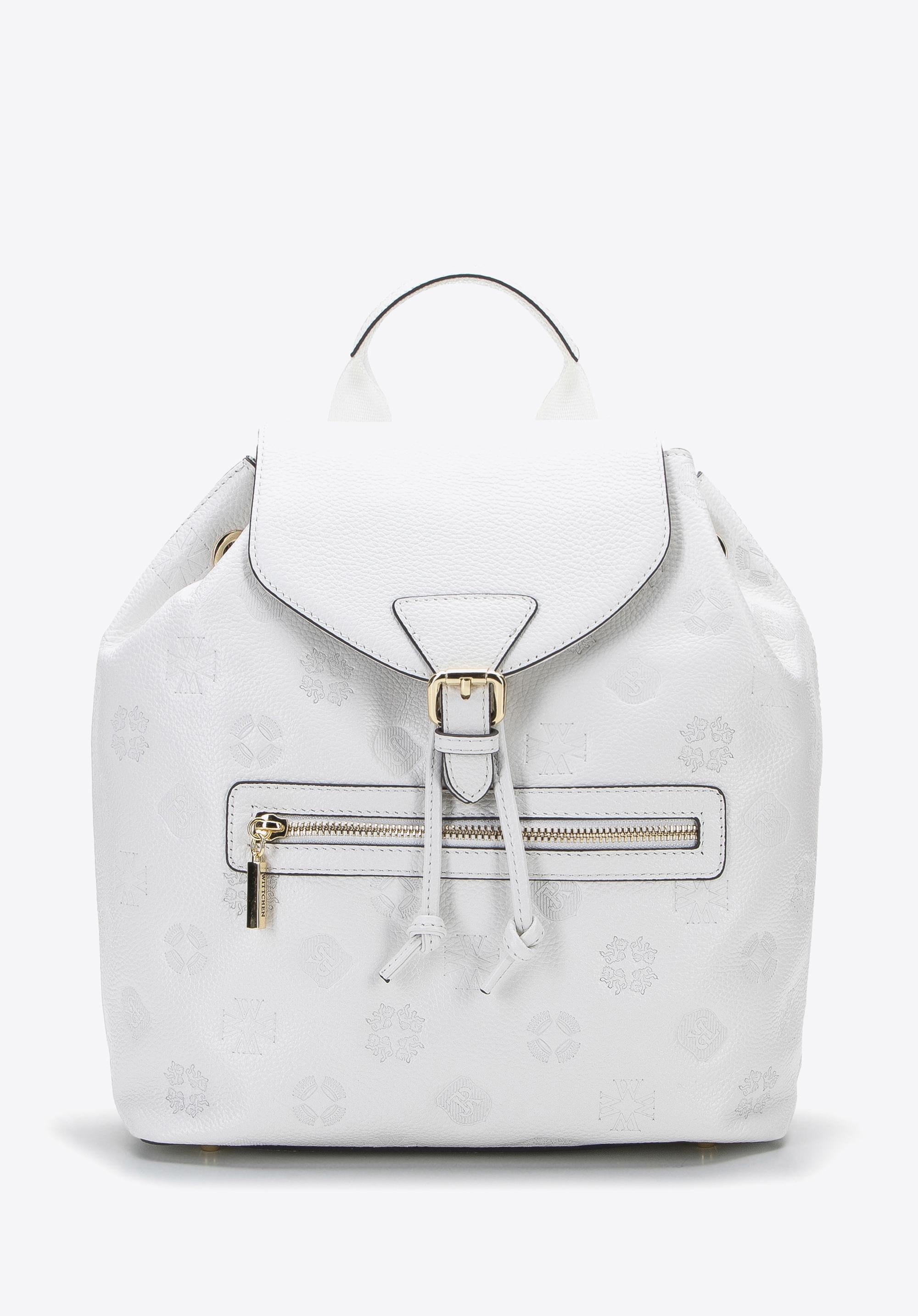 Damski plecak worek skórzany z monogramem