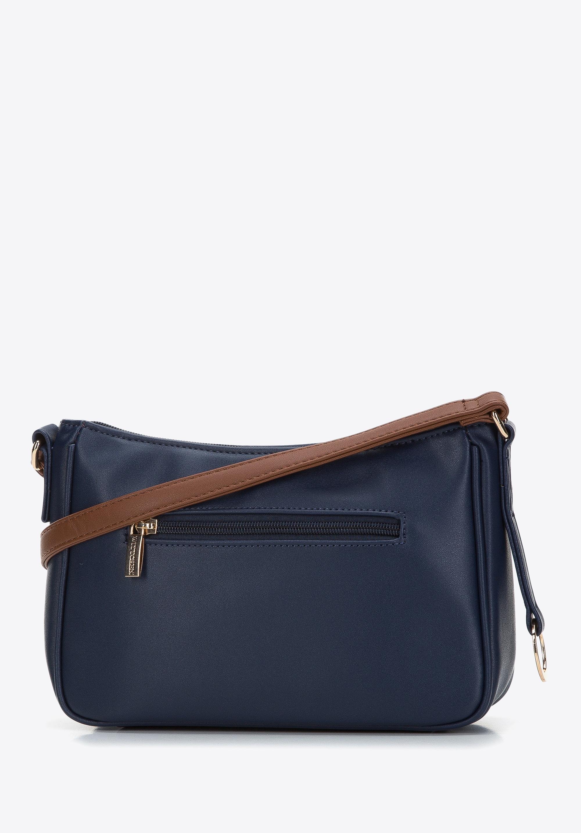 Damska listonoszka z kieszenią z przodu dwukolorowa