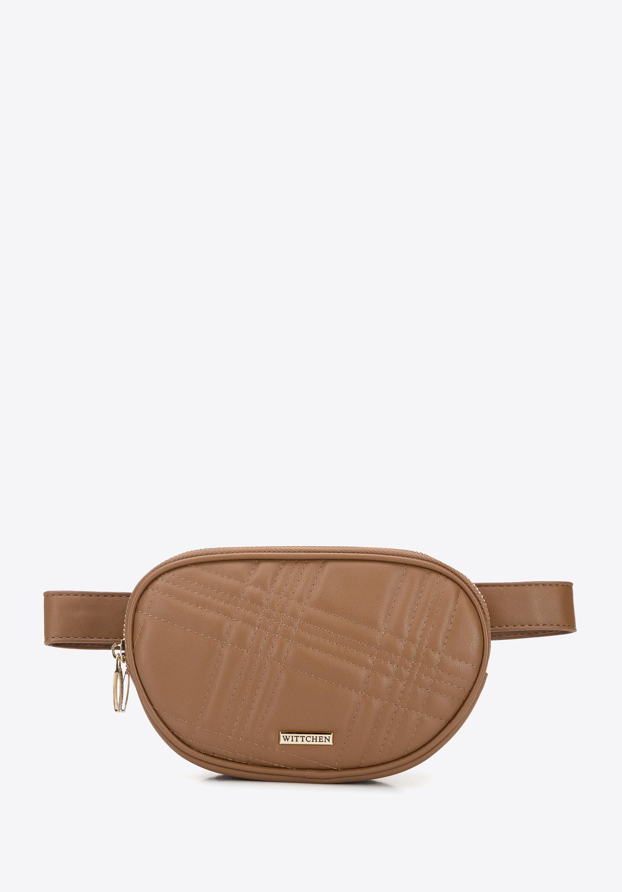 Damska torebka nerka z pikowanej ekoskóry dwukomorowa